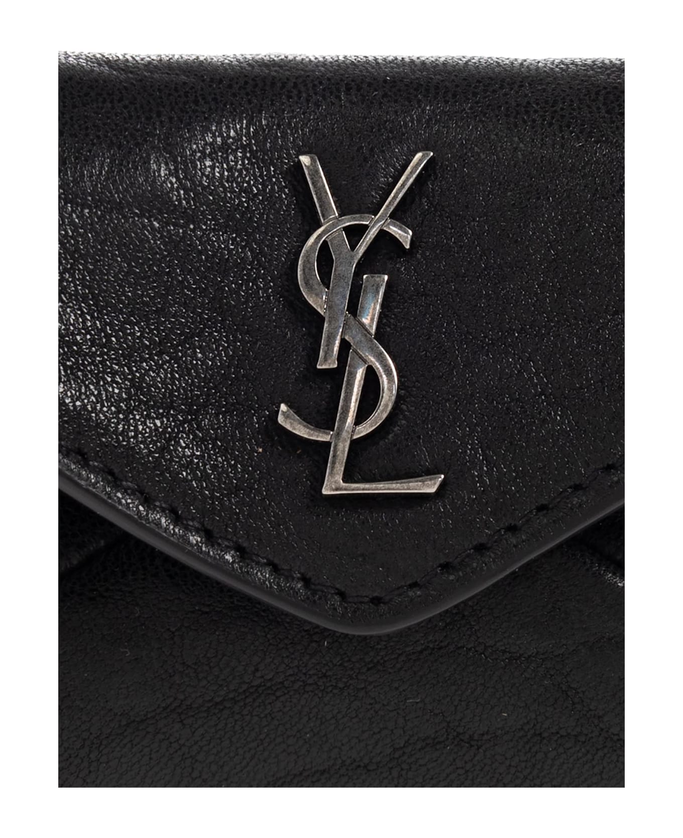Saint Laurent Leather Key Case - BLACK