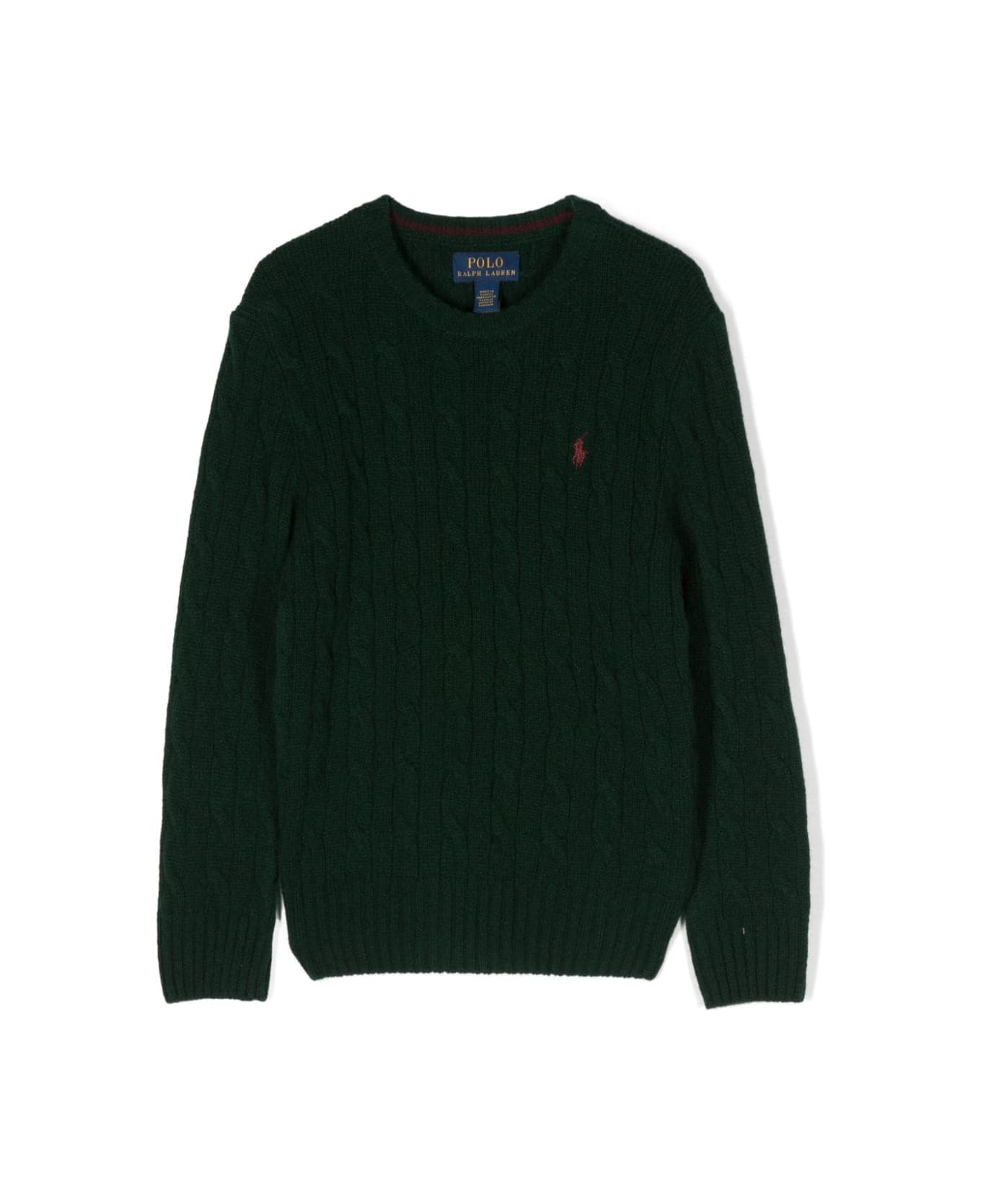 Polo Ralph Lauren Ls Cn Po Sweater Pullover - Moss Agate Harv Wine Pp