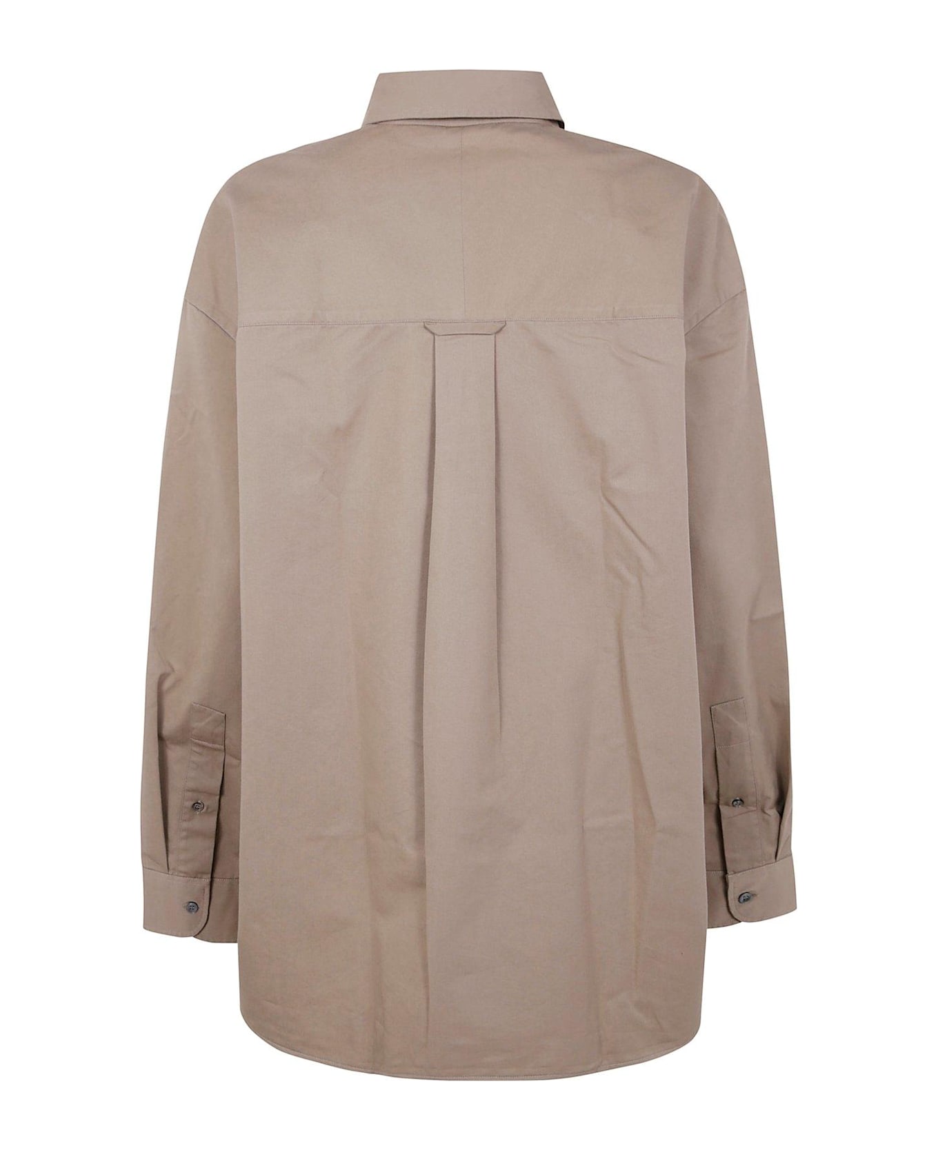 Studio Nicholson Logo Embroidered Long Sleeved Shirt - Brown