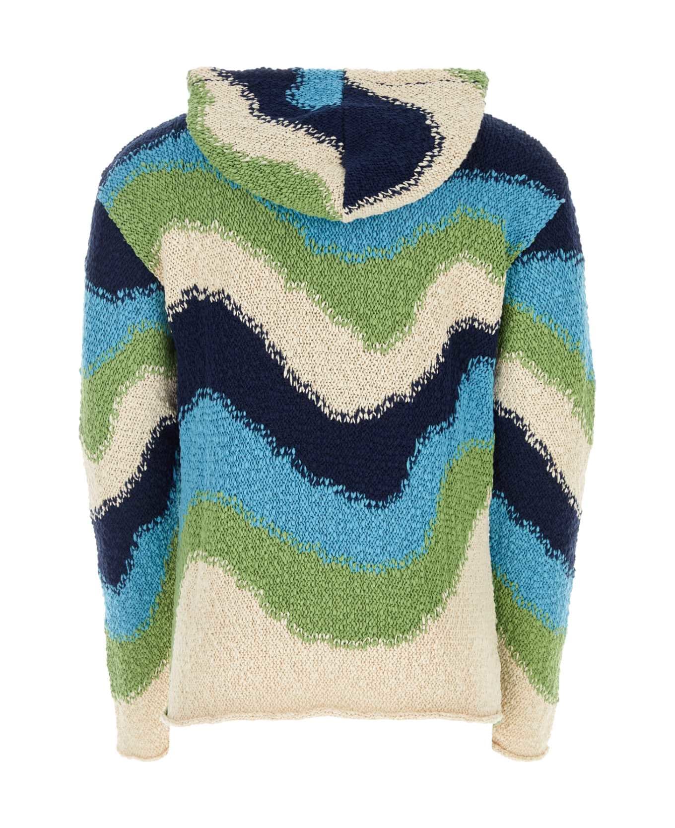 Marni Multicolor Cotton Sweater - POWDERBLUE
