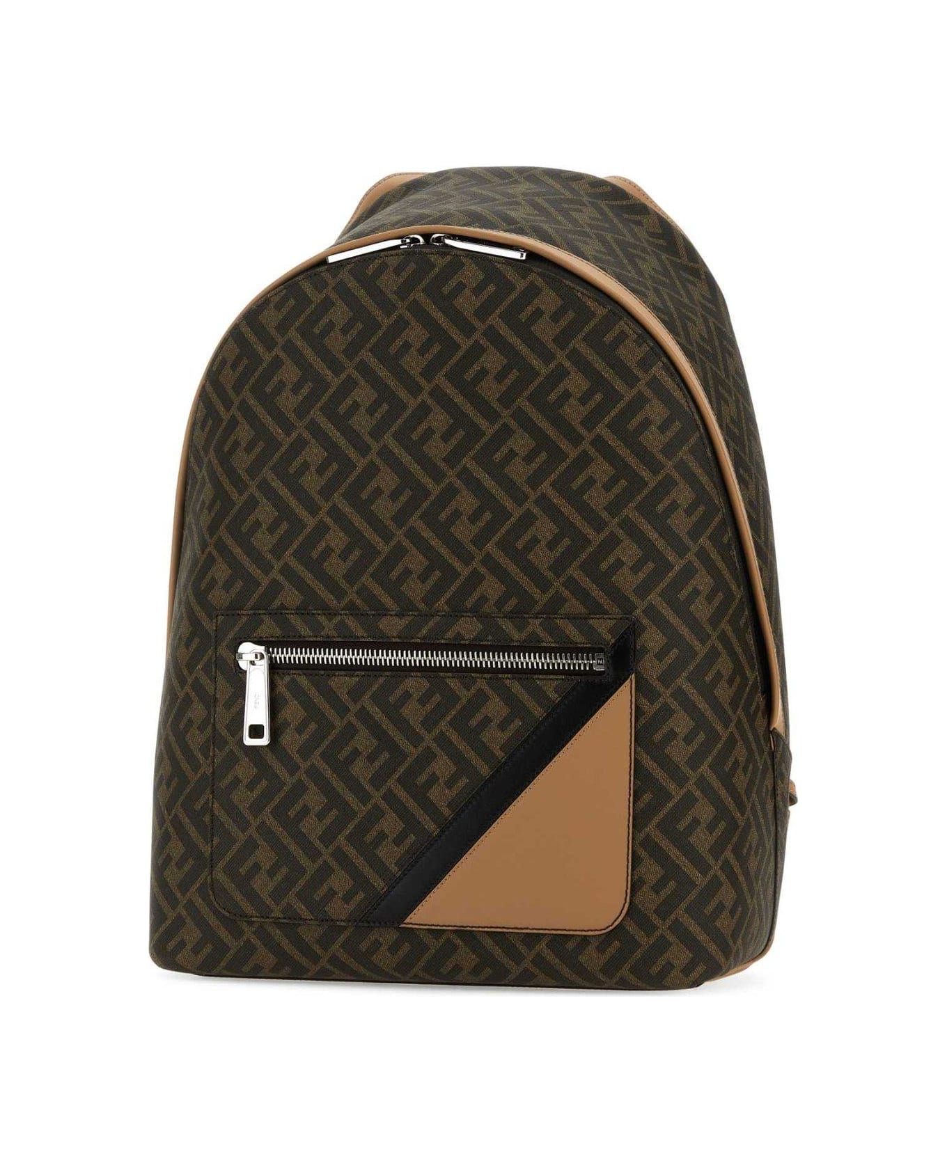 Fendi Chiodo Diagonal Backpack - Brown