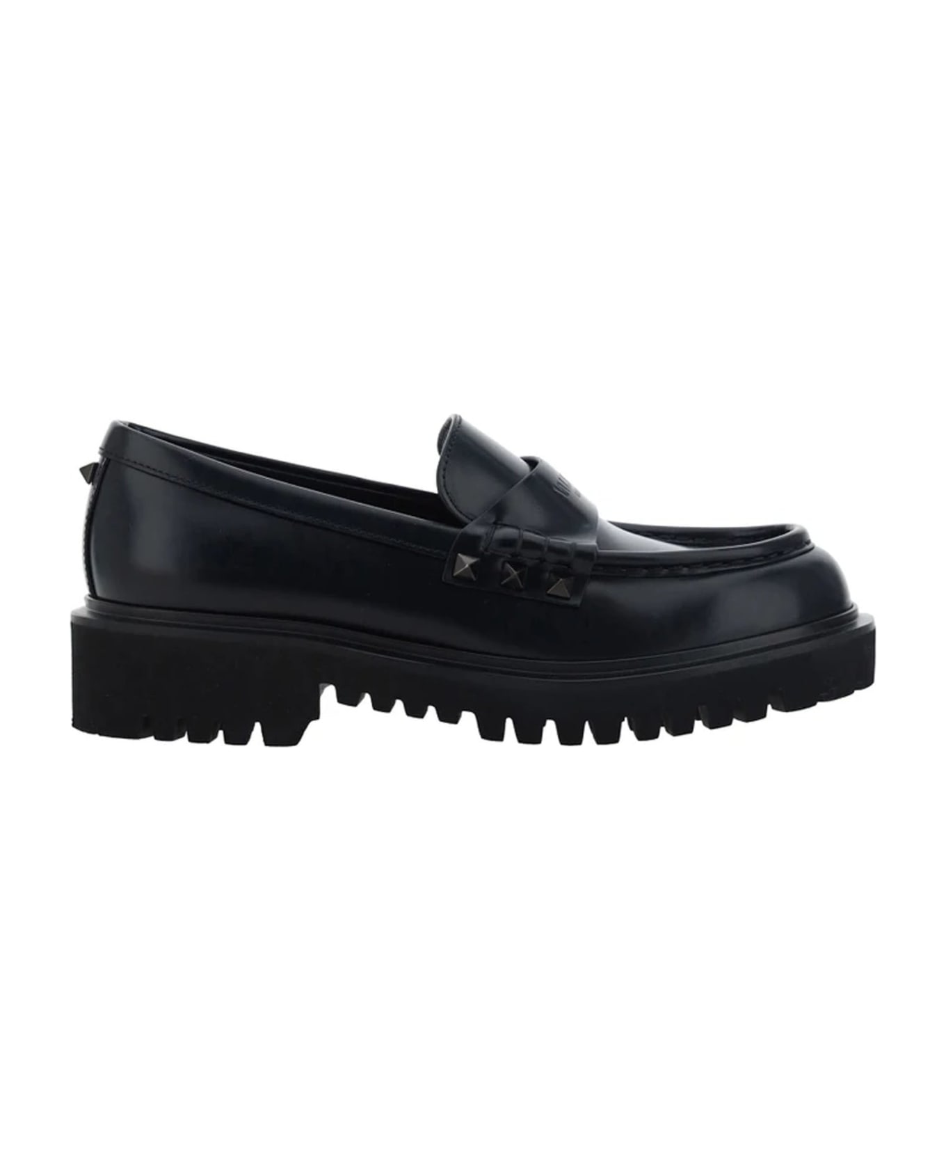 Valentino Garavani Garavani Leather Rockstud Loafers - Black