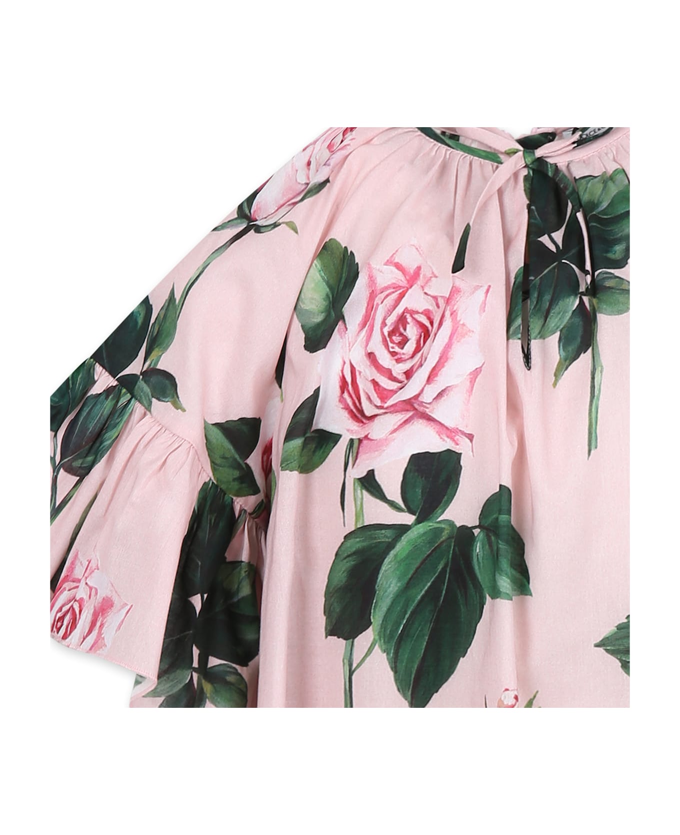 Dolce & Gabbana Pink Dress For Girl With Logo - Pink
