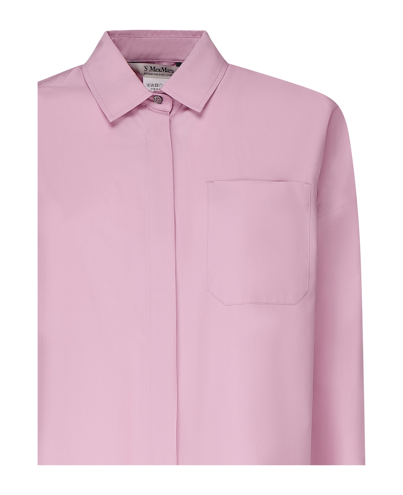 
S Max Mara Straight Poplin Shirt - ROSA ORTENSIA
