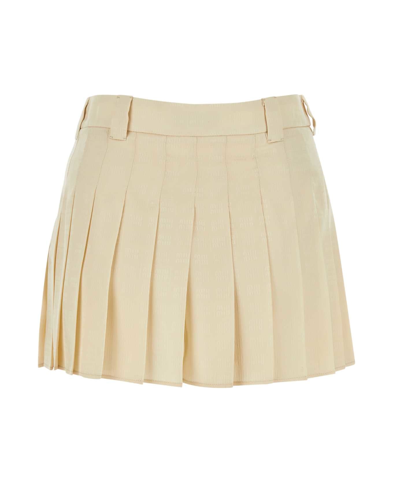 Miu Miu Sand Silk Mini Skirt - ALBINO スカート