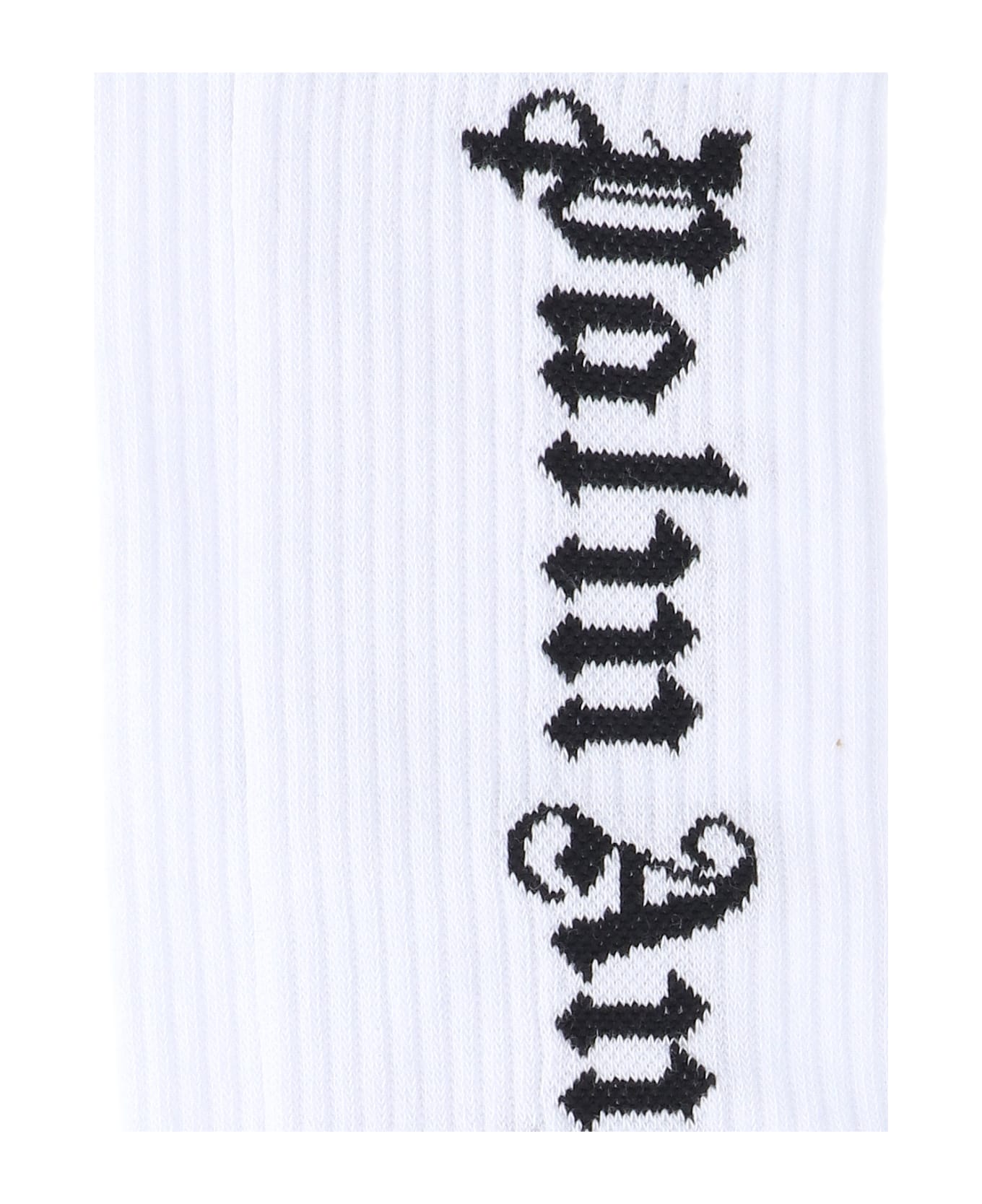 Palm Angels White Sock With Logo - White