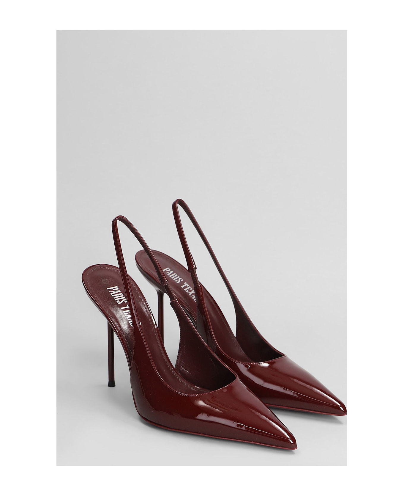 Paris Texas Lidia Slingback Pumps In Bordeaux Patent Leather - bordeaux