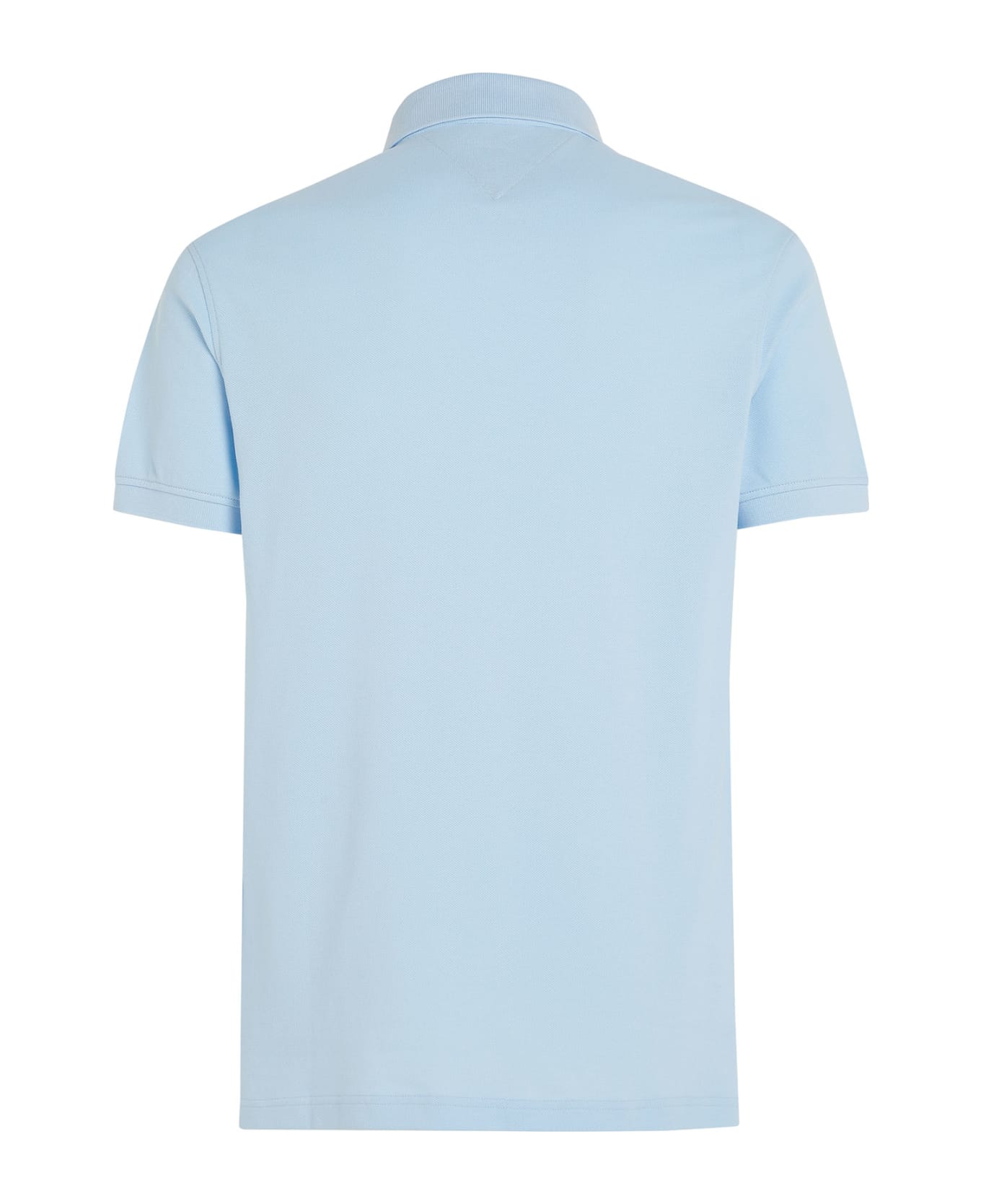 Tommy Hilfiger Light Blue Short-sleeved Polo Shirt With Logo - KINGLY BLUE