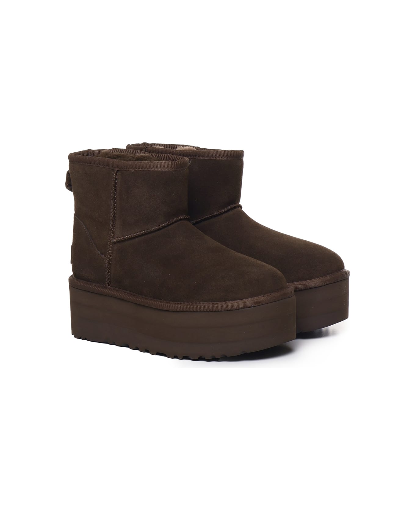 UGG Classic Mini Platform Boots - DARK BROWN