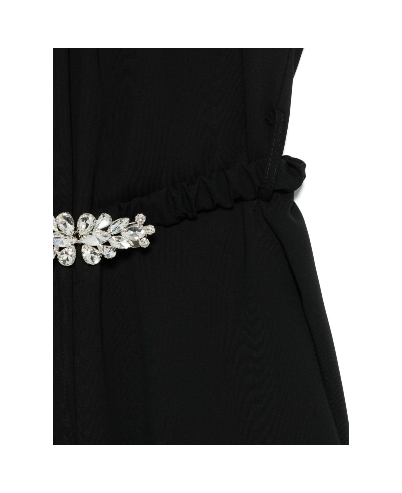 Monnalisa 
cocktail
 Black Jumpsuit With Belt On The Front And Wide Leg In Tech Fabric Girl - Black