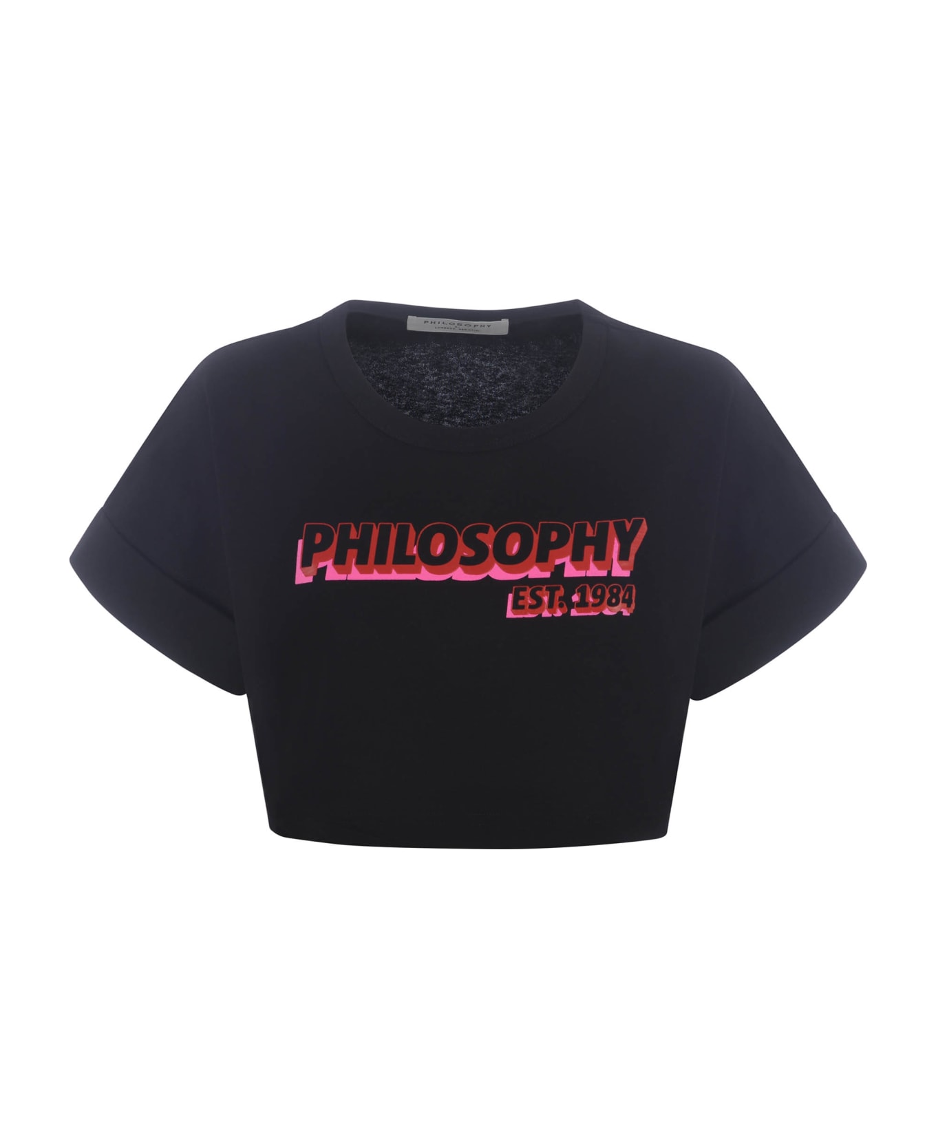 Philosophy di Lorenzo Serafini T-shirt Philosophy Di Lorenzo Serafini "logo" Cropped In Cotone - Nero