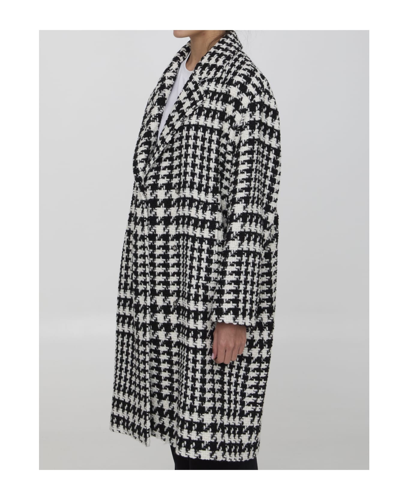 Dolce 
Gabbana Pied De Poule Midi Coat - Multicolor