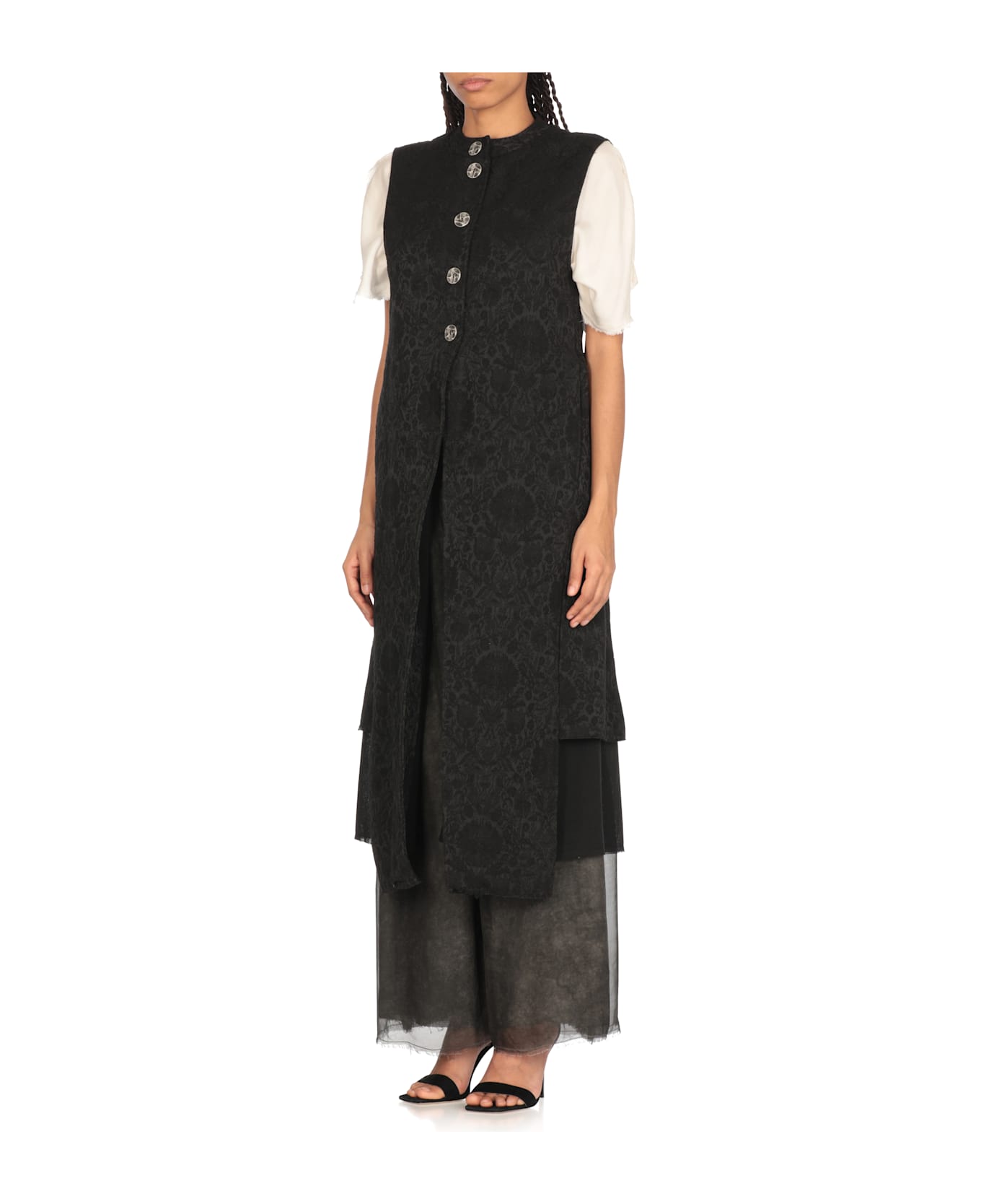 Sanctamuerte Cotton Gilet - Black