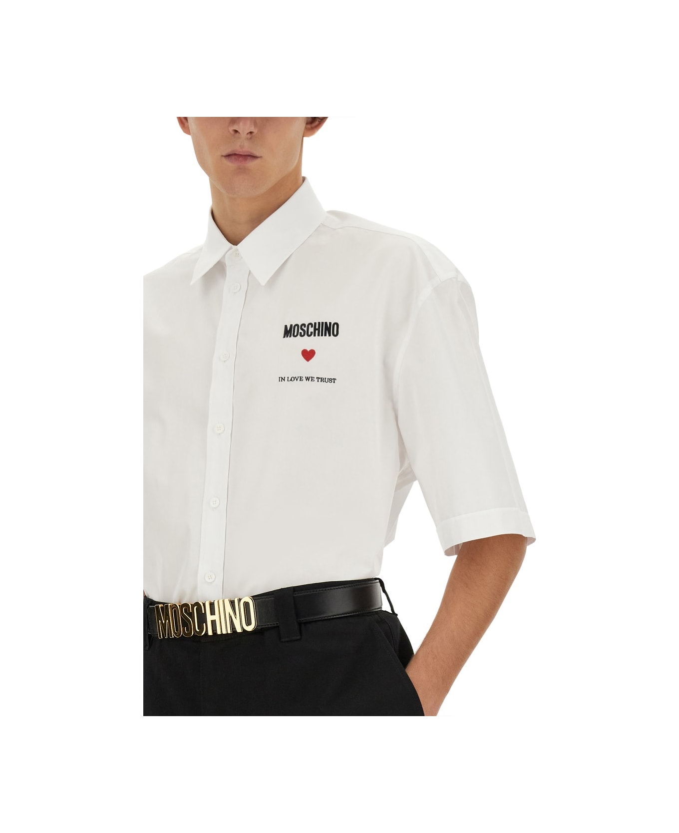 Moschino Shirt With Logo - WHITE シャツ