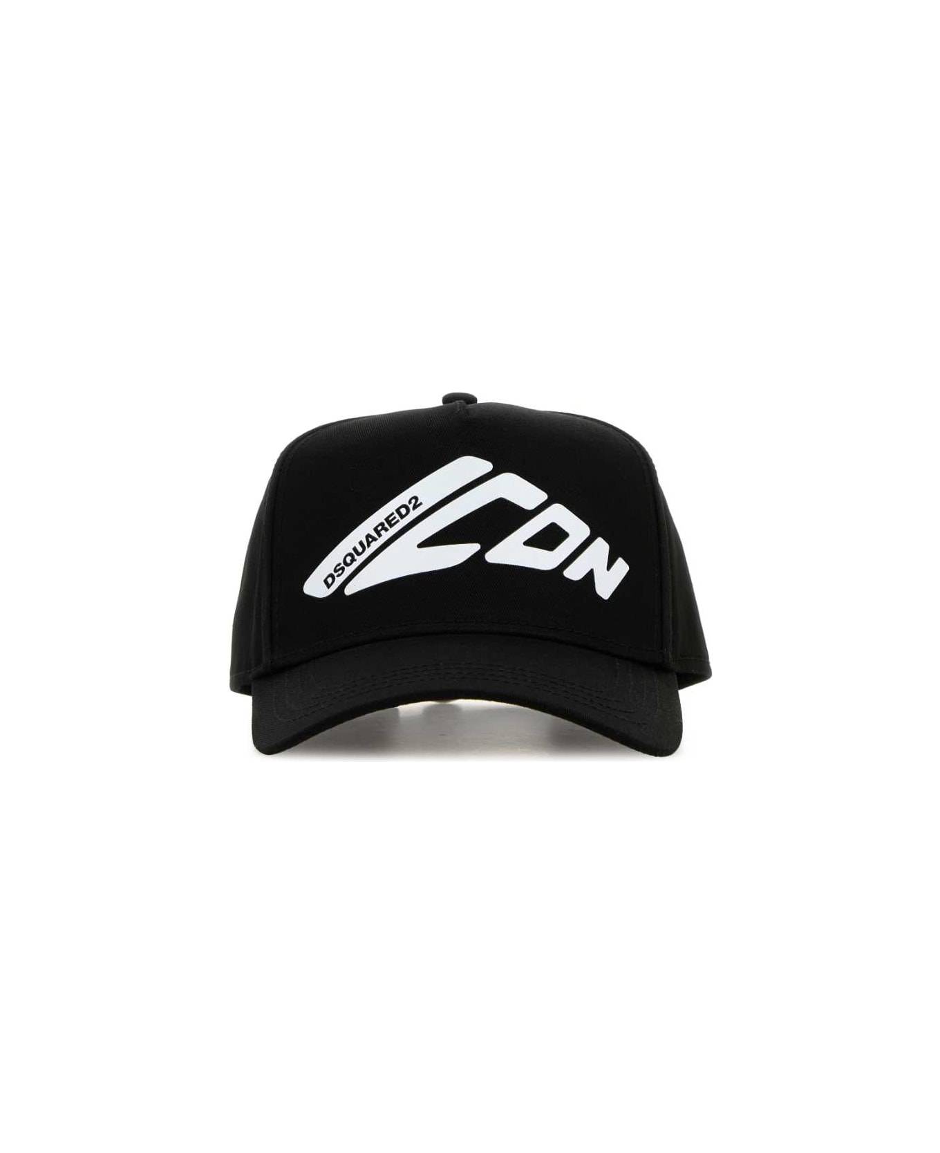 Dsquared2 Black Cotton Baseball Cap - BLACKWHITE