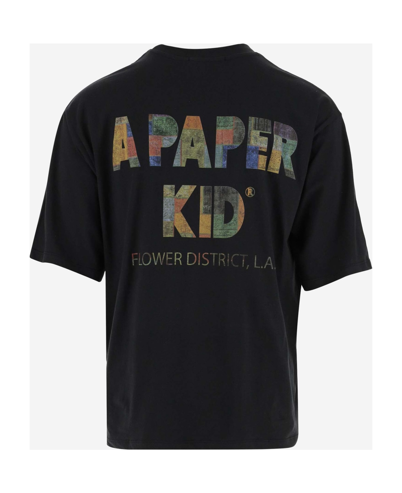 A Paper Kid Cotton T-shirt With Logo - Black シャツ