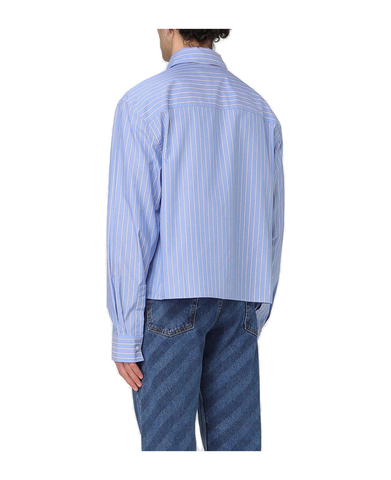 Marni Long-sleeved Striped Shirt - Clear Blue