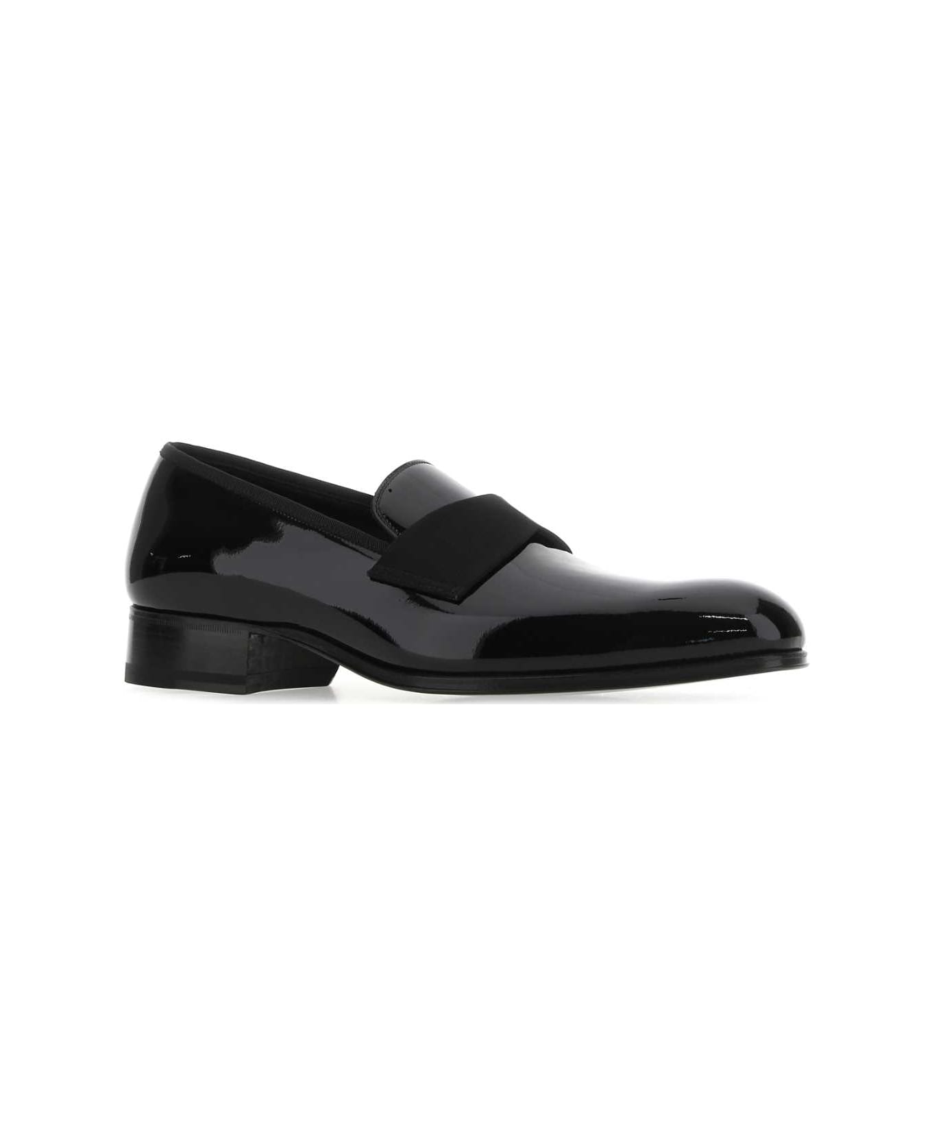 Tom Ford Black Leather Loafers - 1N001 ローファー＆デッキシューズ