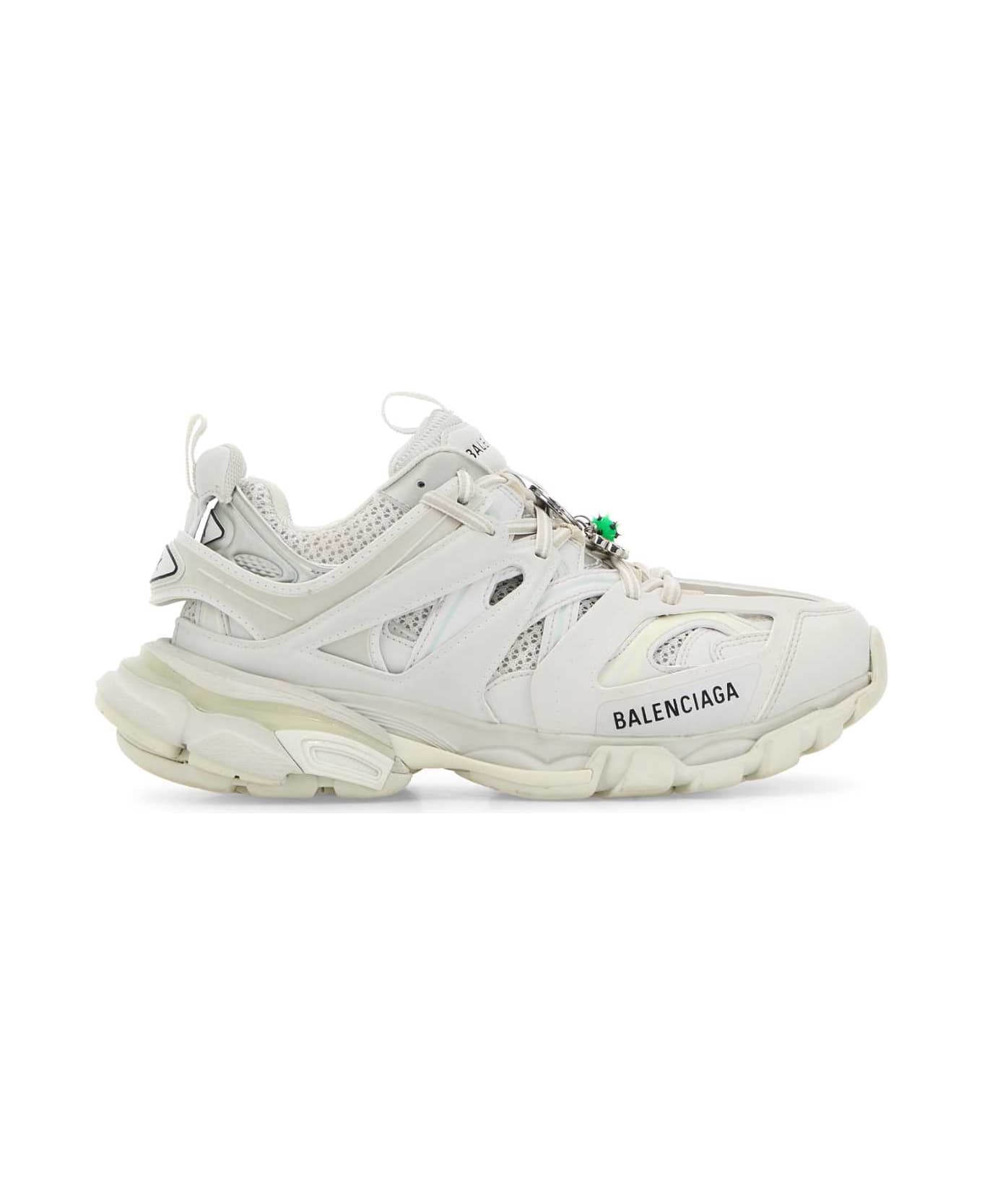 Balenciaga White Mesh And Rubber Track Sneakers - White