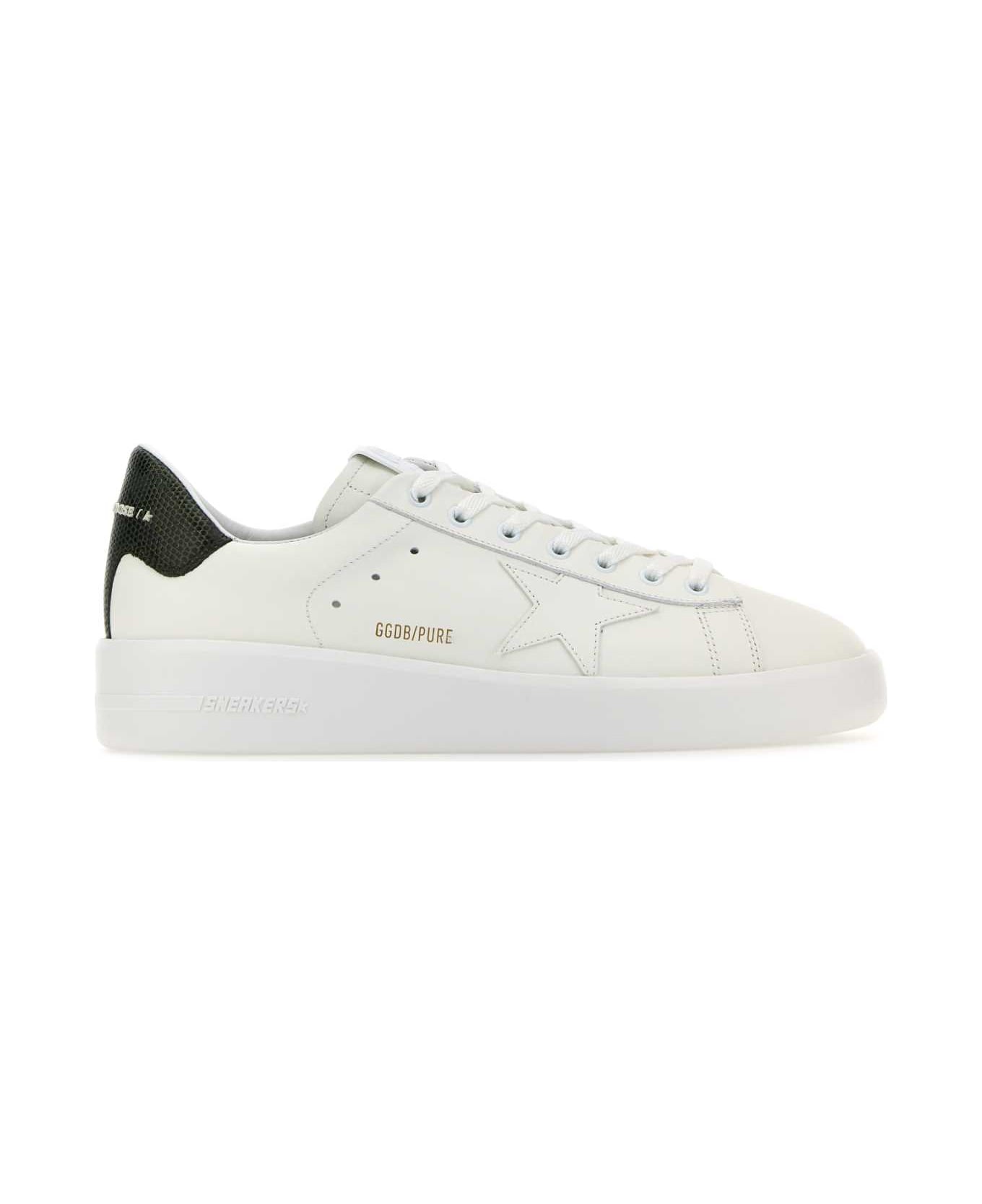 Golden Goose White Leather Pure New Sneakers - WHITEDARKGREEN