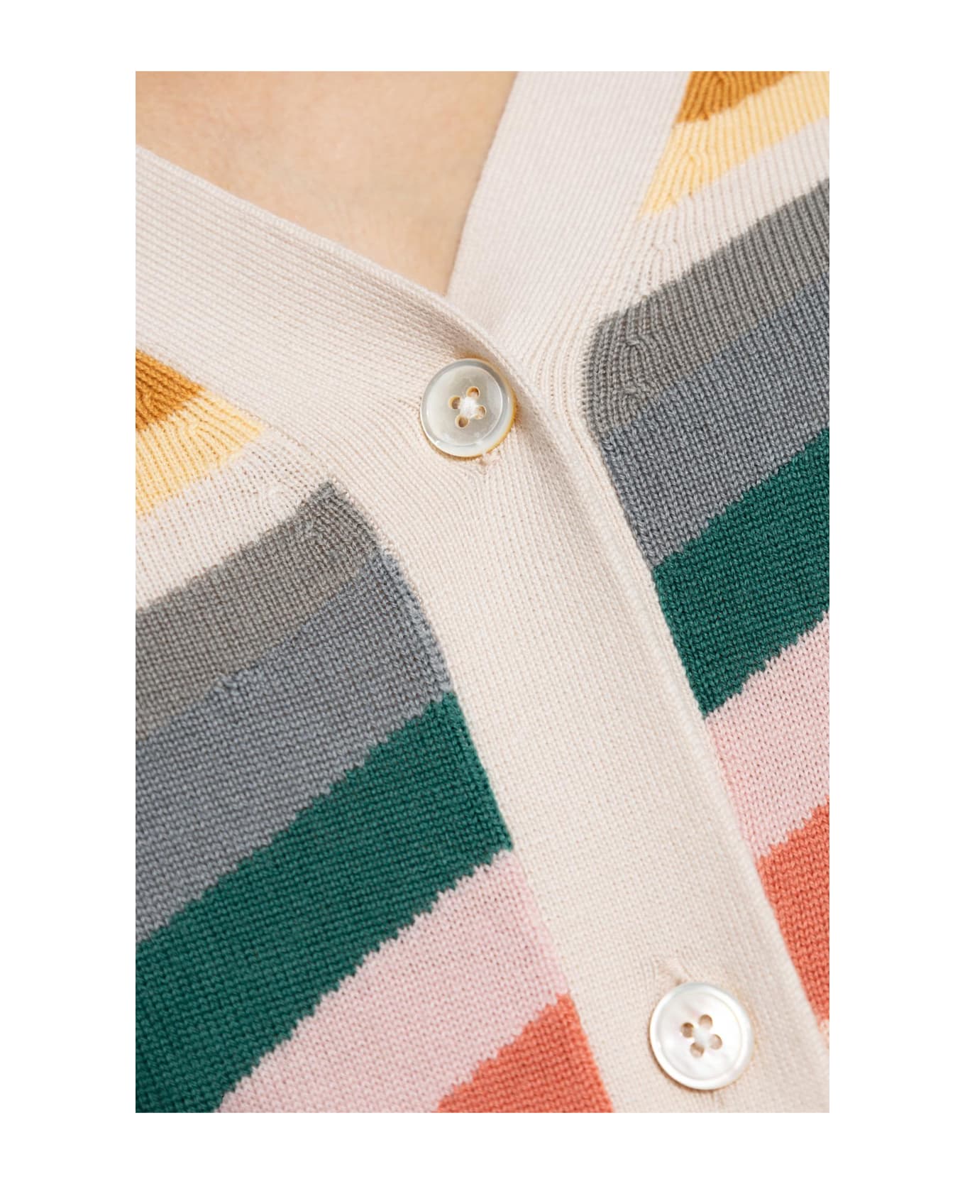 PS by Paul Smith Ps Paul Smith Cardigan With Striped Pattern - MultiColour カーディガン