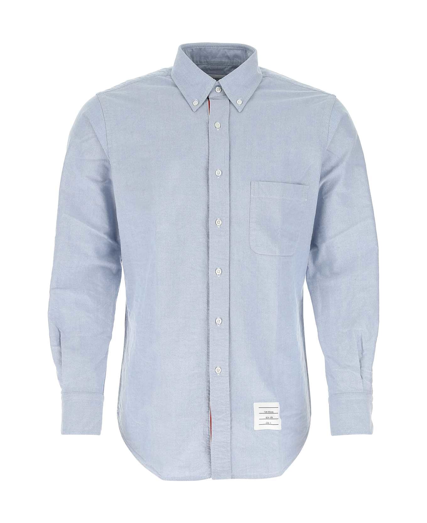 Thom Browne Melange Light Blue Cotton Shirt - LIGHTBLUE