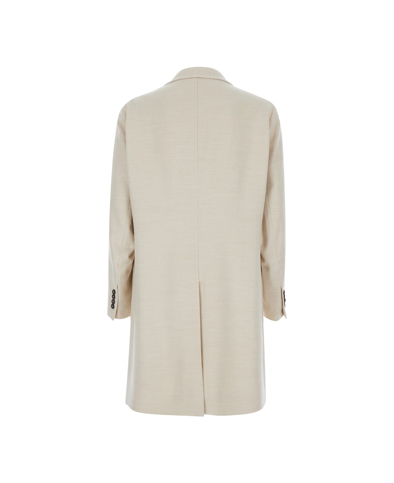 Eleventy White Single-breasted Coat With Notched Revers In Wool Man - White