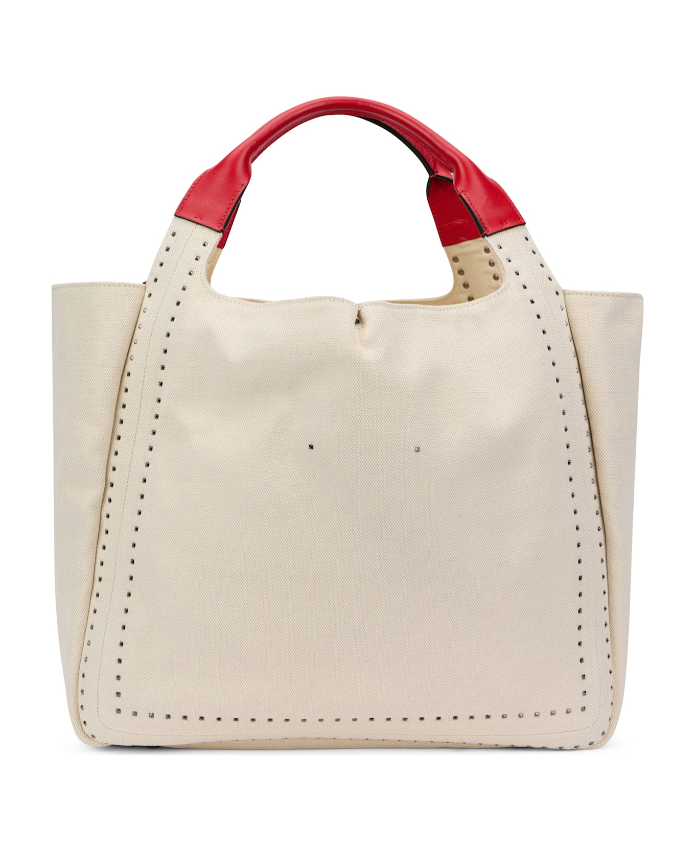 Valentino Garavani Elegant Light Bag With Red Handles - Ivory