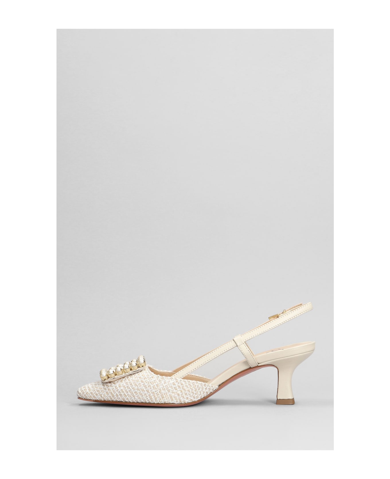Roberto Festa Stefi Pumps In Beige Leather And Fabric - beige