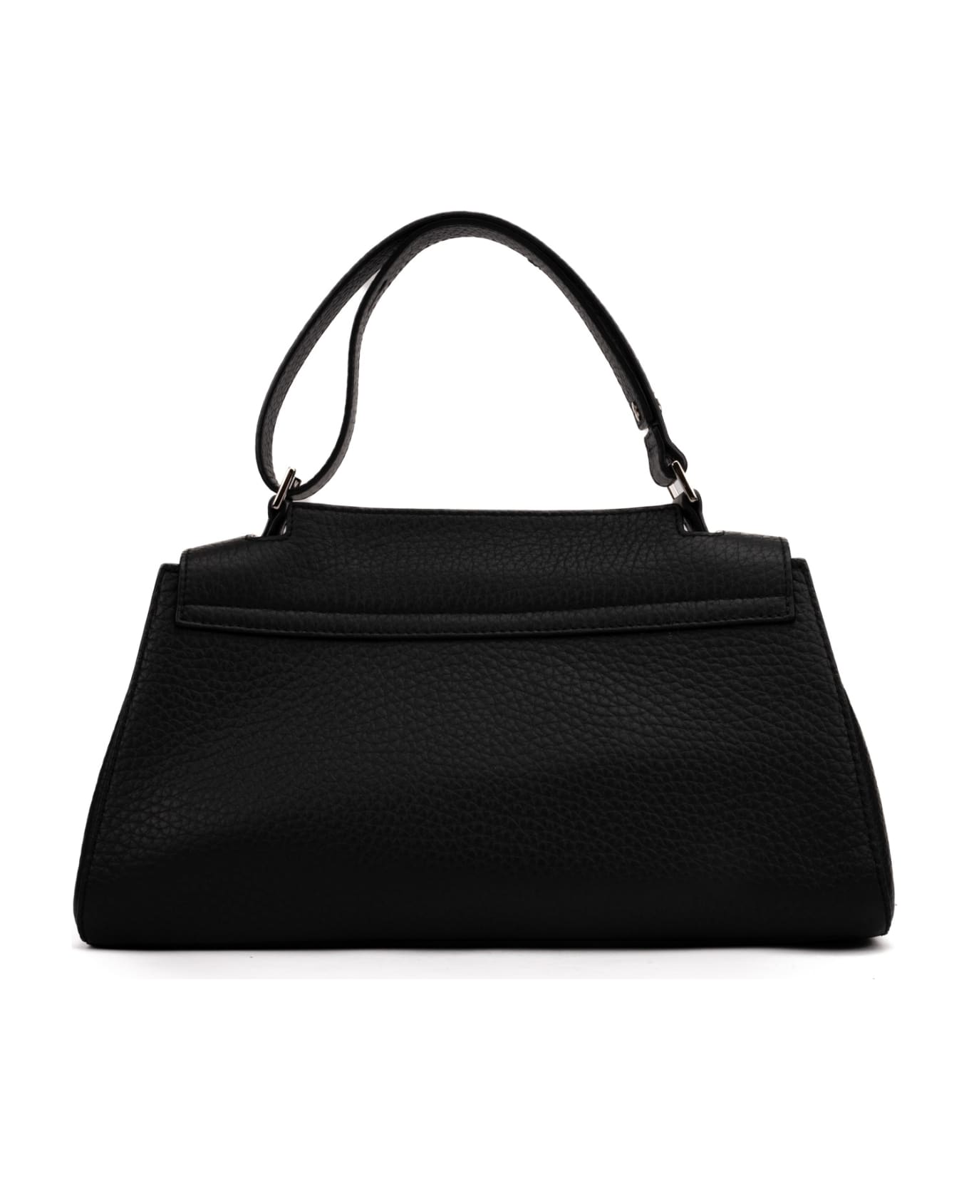 Orciani Sveva Longuette Soft Bag In Leather - Nero
