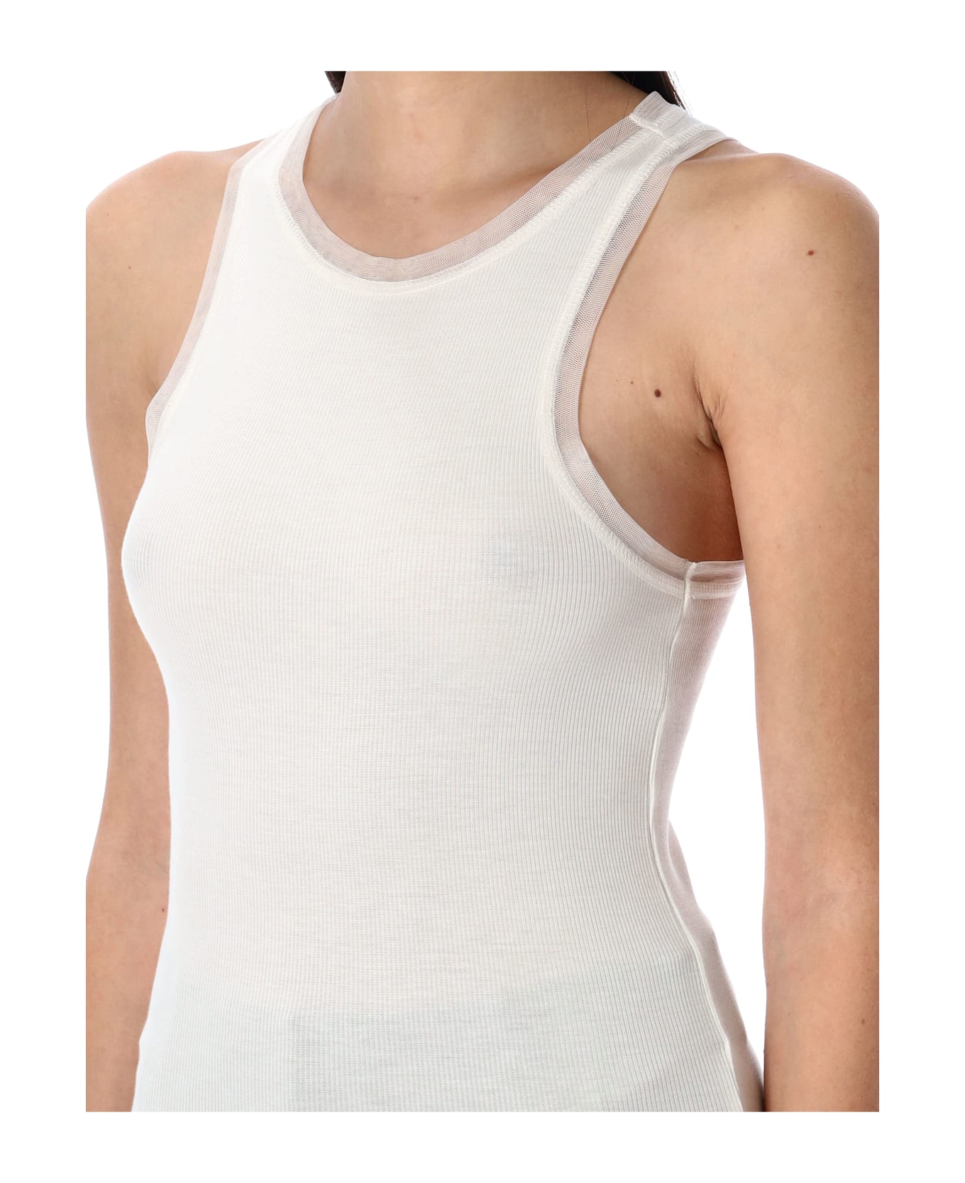 REMAIN Birger Christensen Jersey Tank Top - CLOUD WHITE