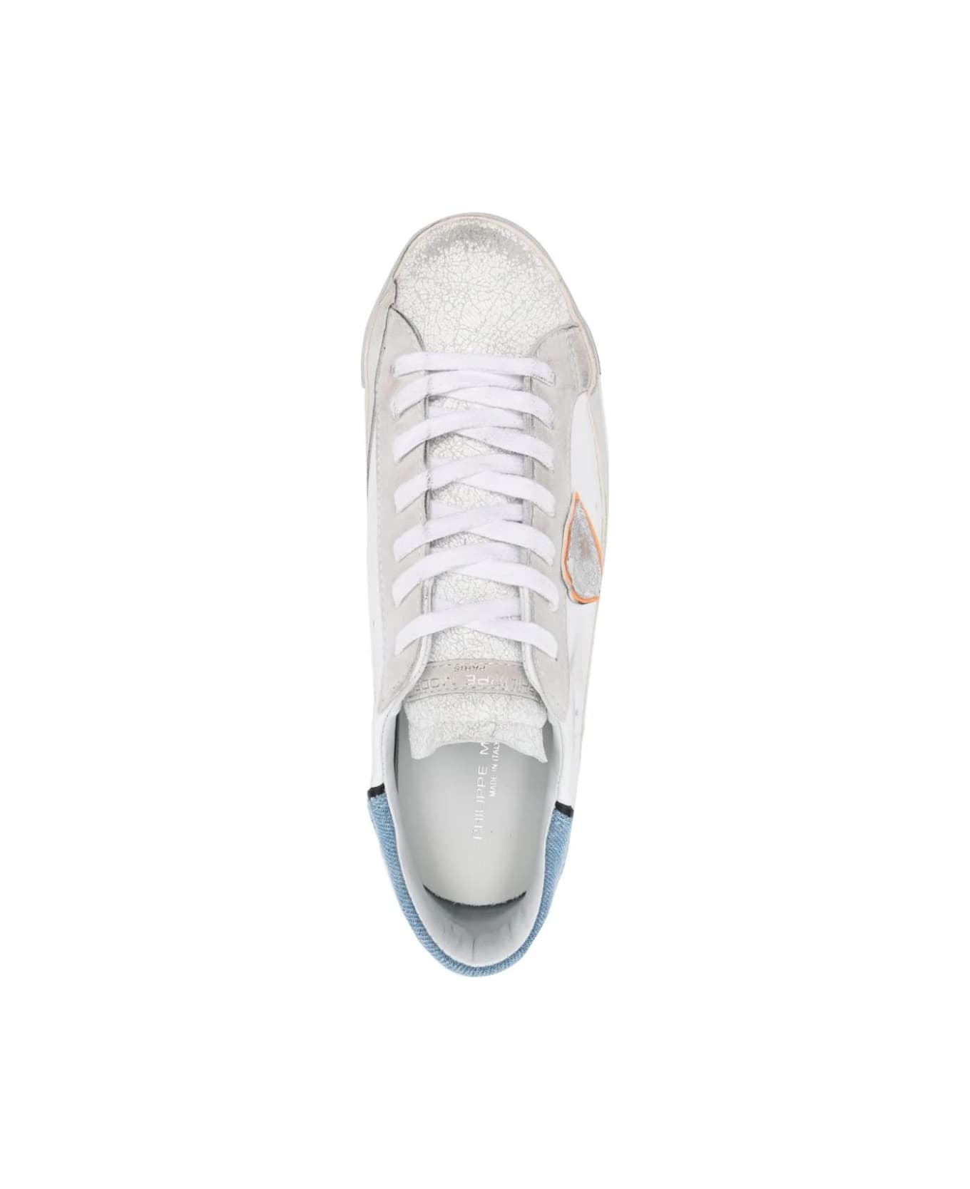 Philippe Model Prsx Low Sneakers - White And Light Blue スニーカー