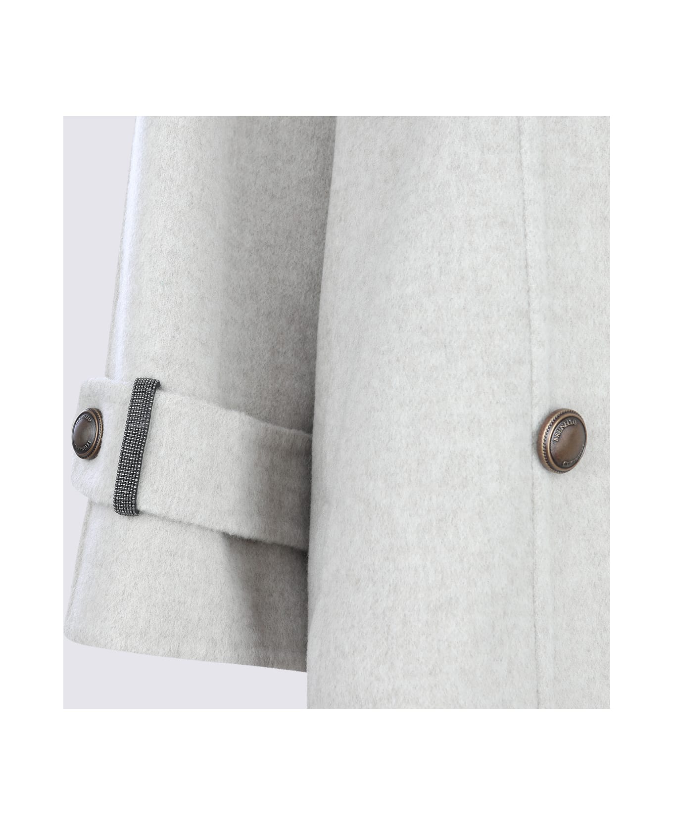 Brunello Cucinelli Grey Wool Coat - BEIGE FREDDO
