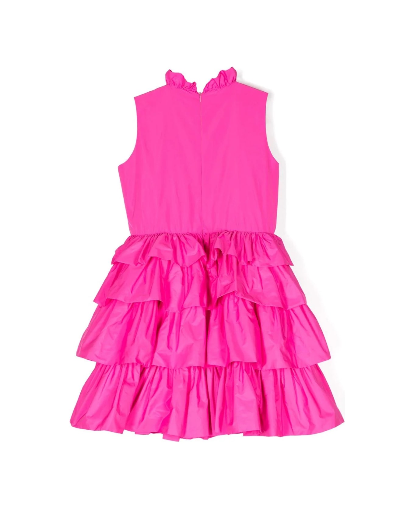 Miss Blumarine Fuchsia Dress With Ruches And Flounces - Pink