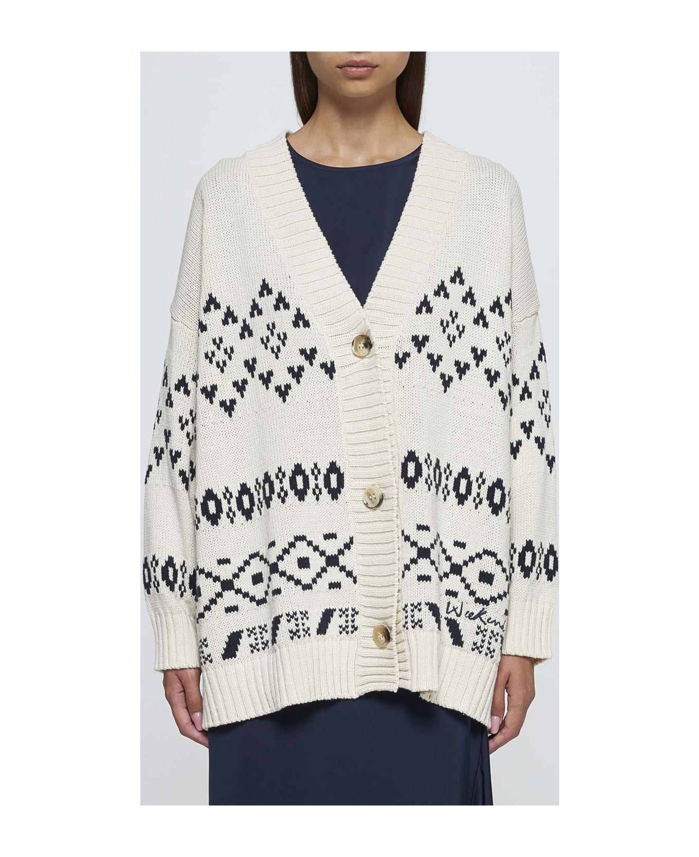 Weekend Max Mara Acacia Cotton-blend Cardigan - Nero