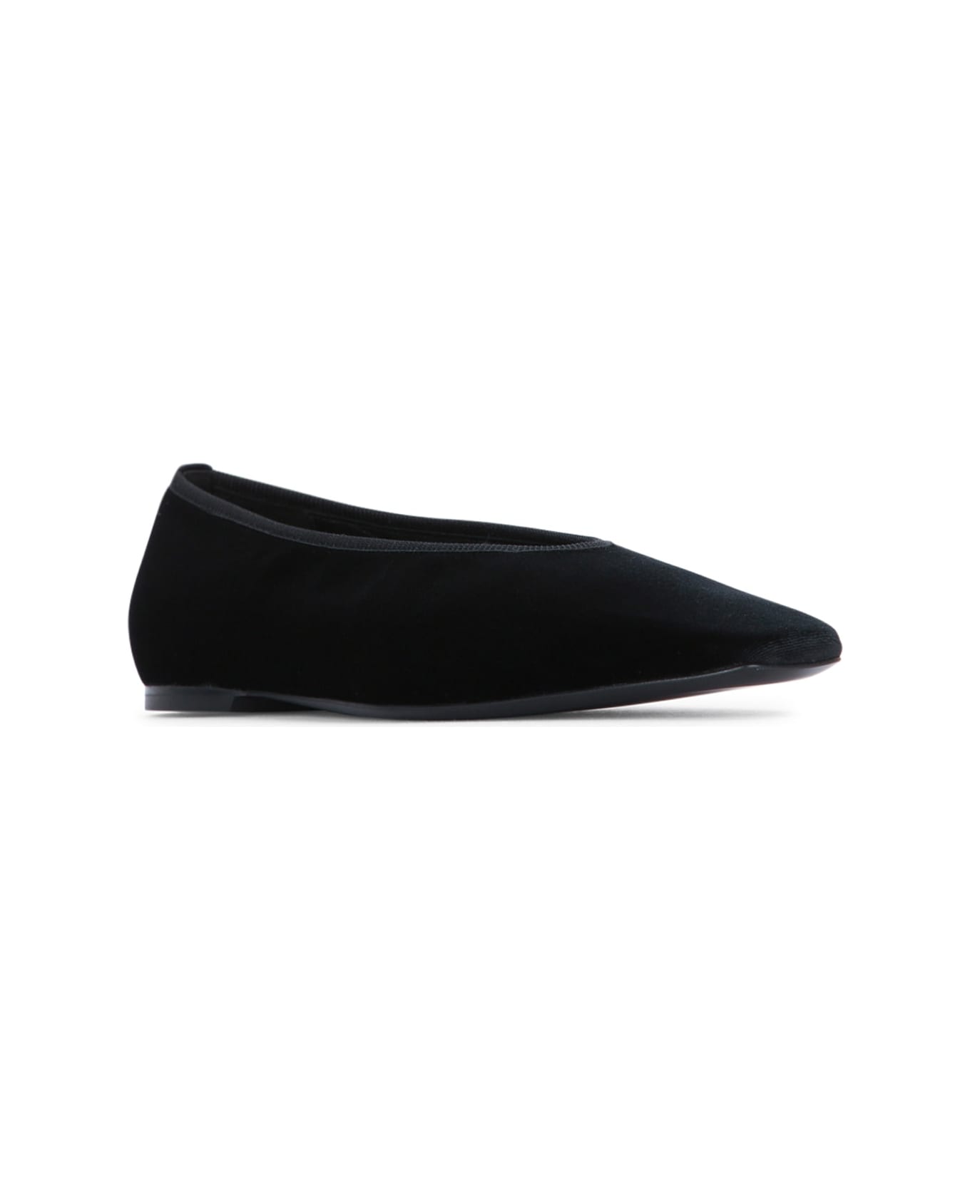 Totême Minimalist Velvet Ballerinas - BLACK