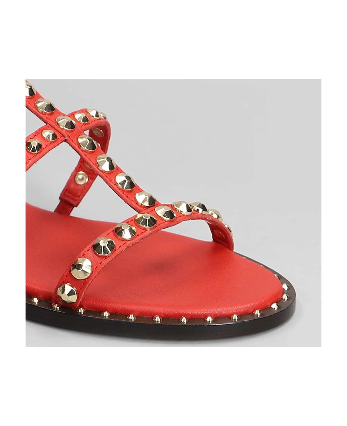Ash Precious Flats In Red Leather - red