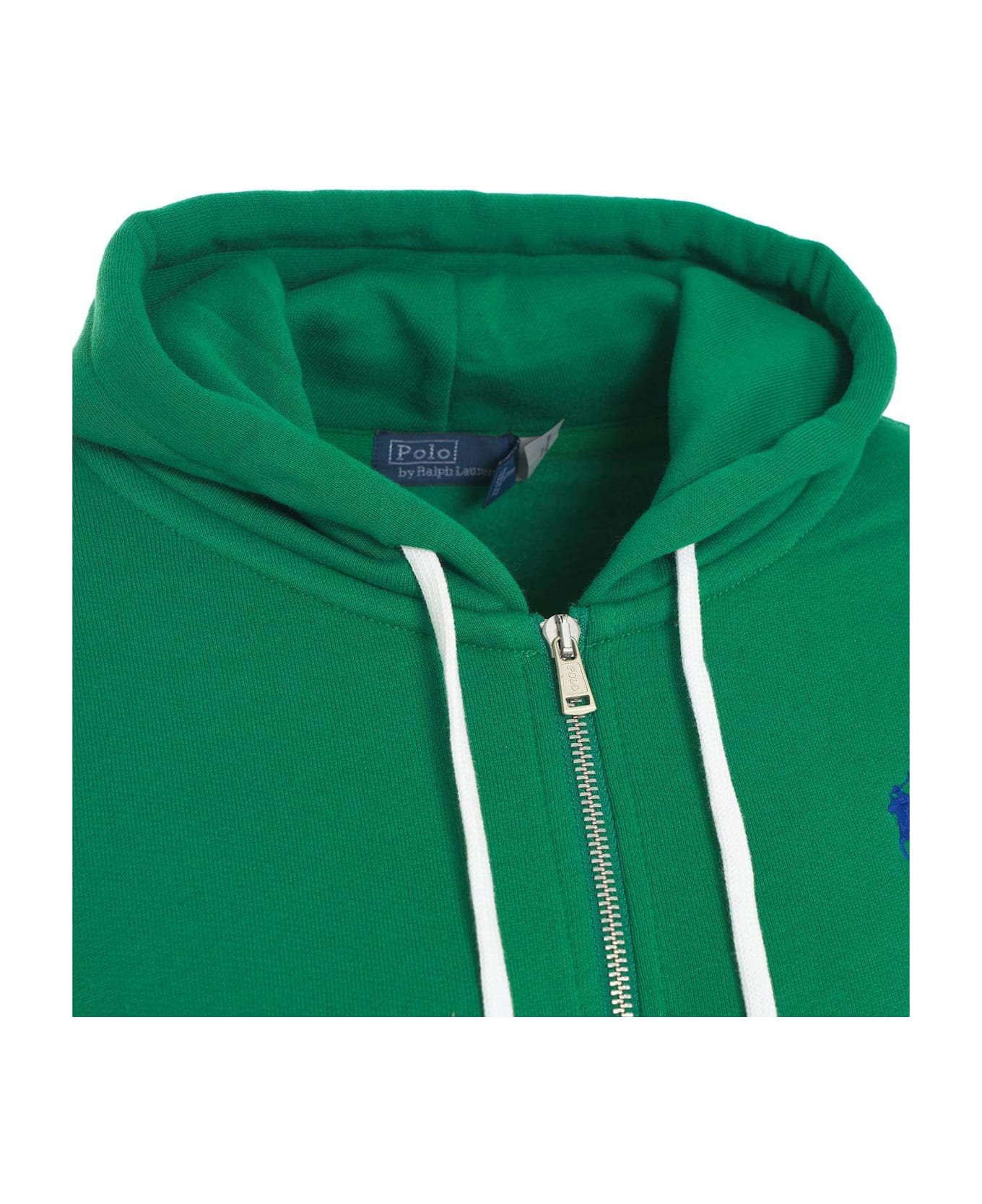 Polo Ralph Lauren Logo Embroidered Zipped Hoodie - Verde