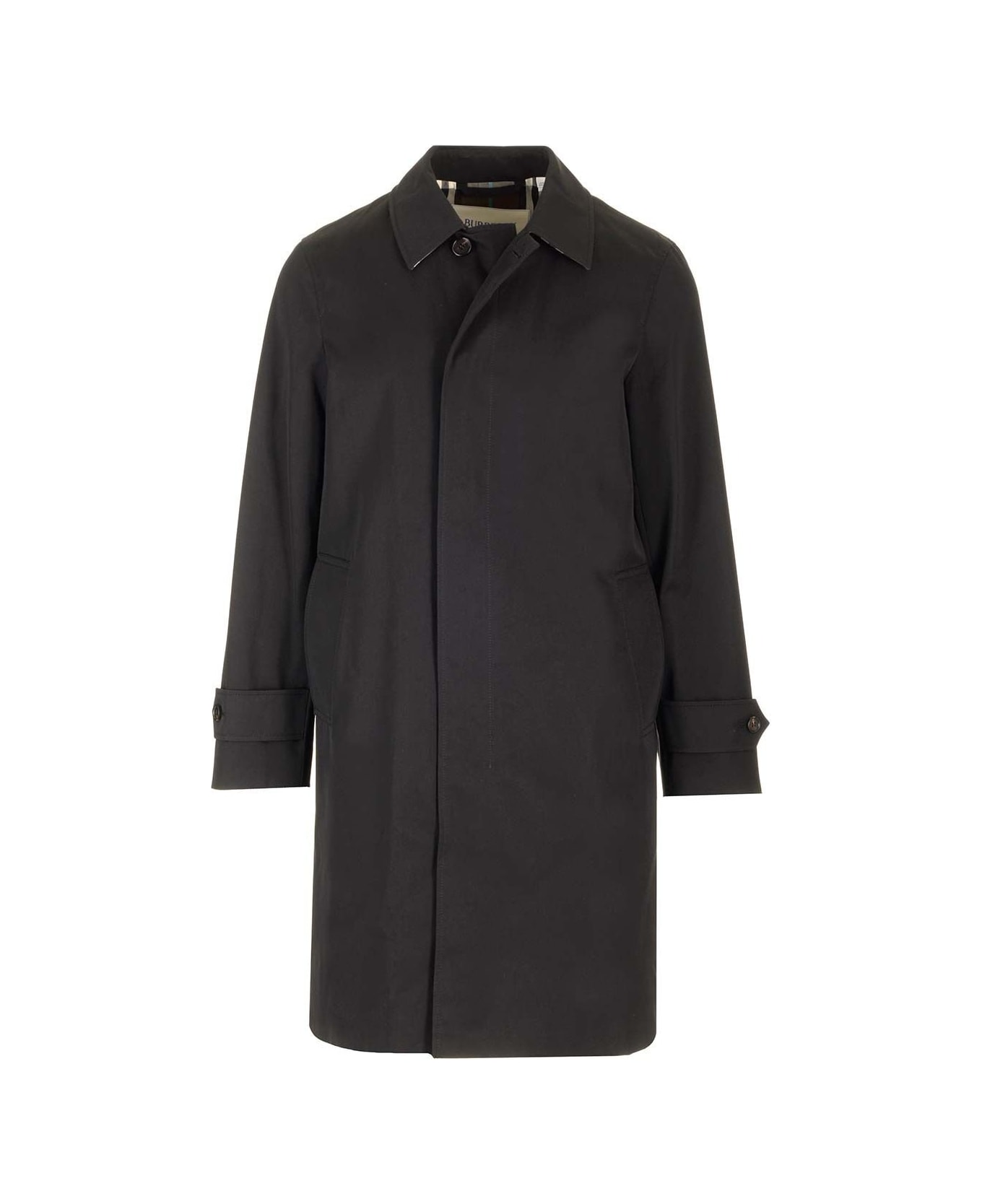 Burberry Long Sleeved Gabardine Coat - Black