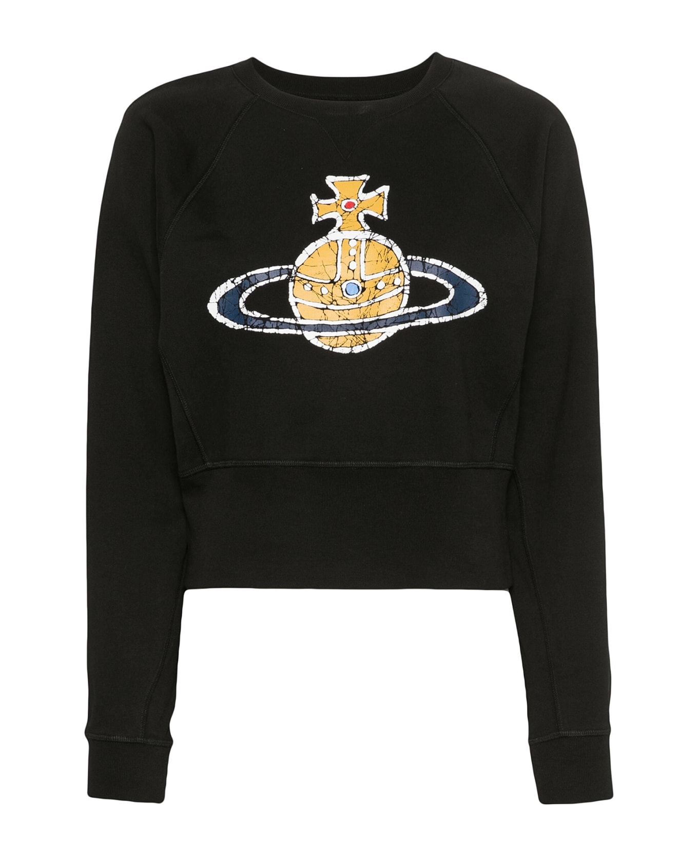 Vivienne Westwood Black Crewneck Sweatshirt With Print - BLACK