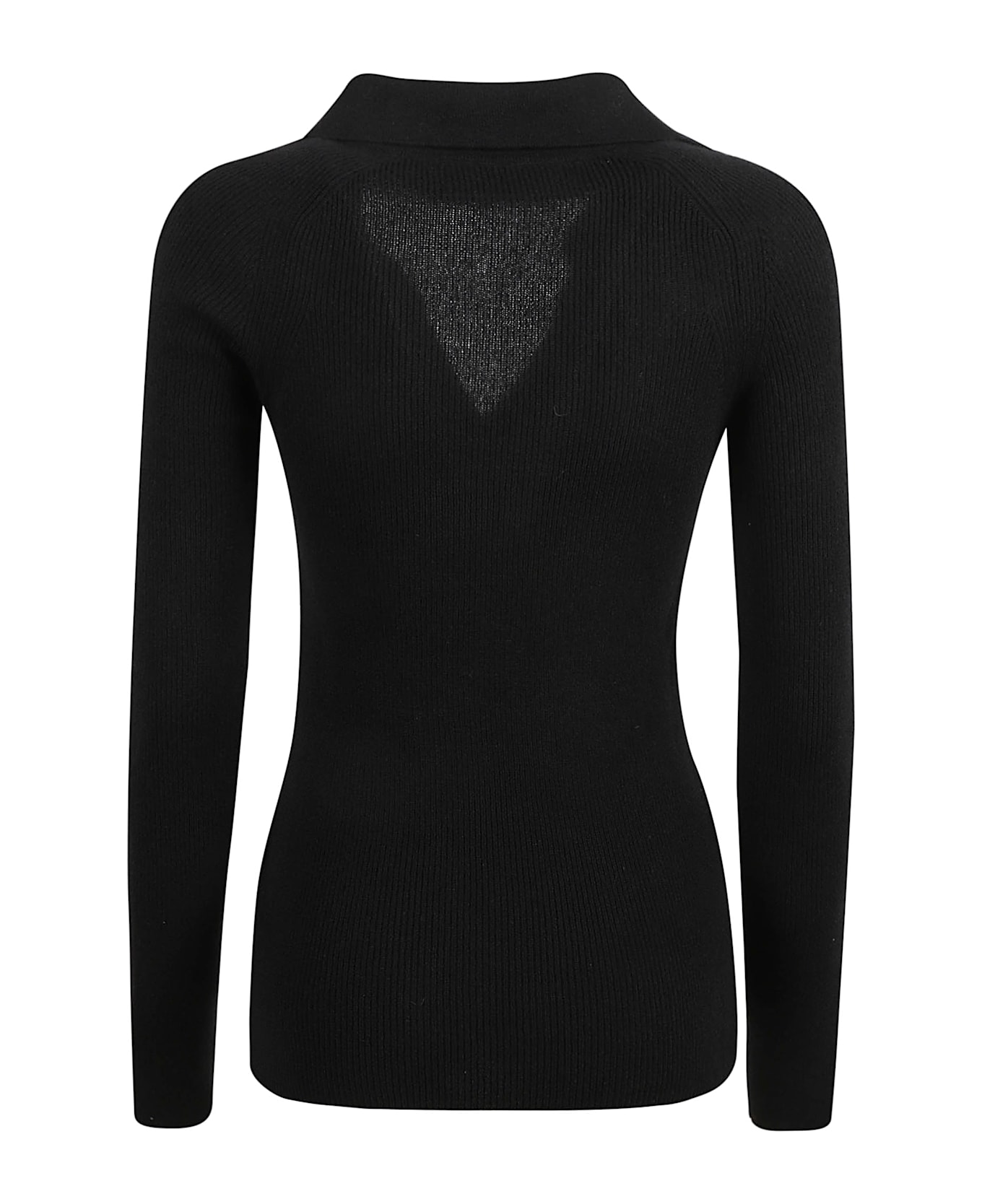 Ermanno Scervino Knitted Long-sleeved Polo Shirt - Black