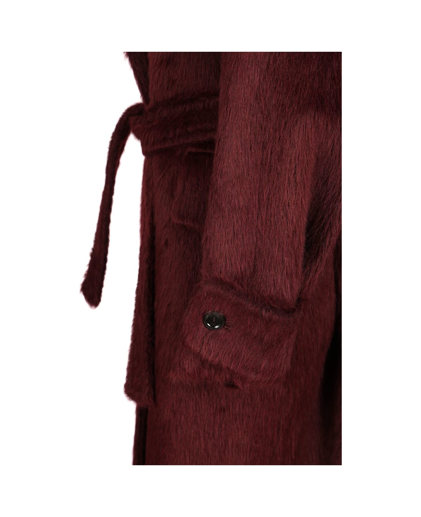 Max Mara Long Coat In Alpaca And Wool - RED