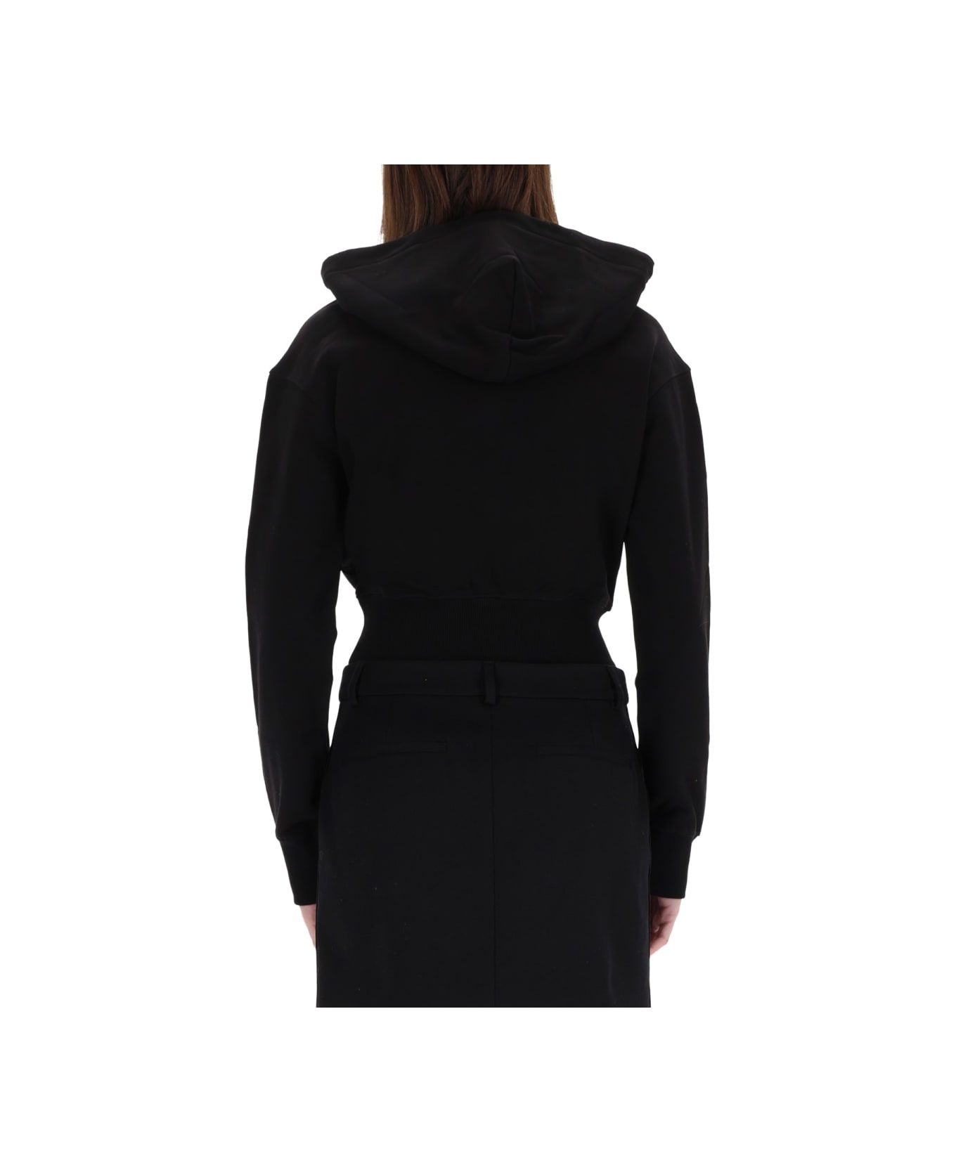 Versace Jeans Couture Cropped Sweatshirt With Logo - BLACK