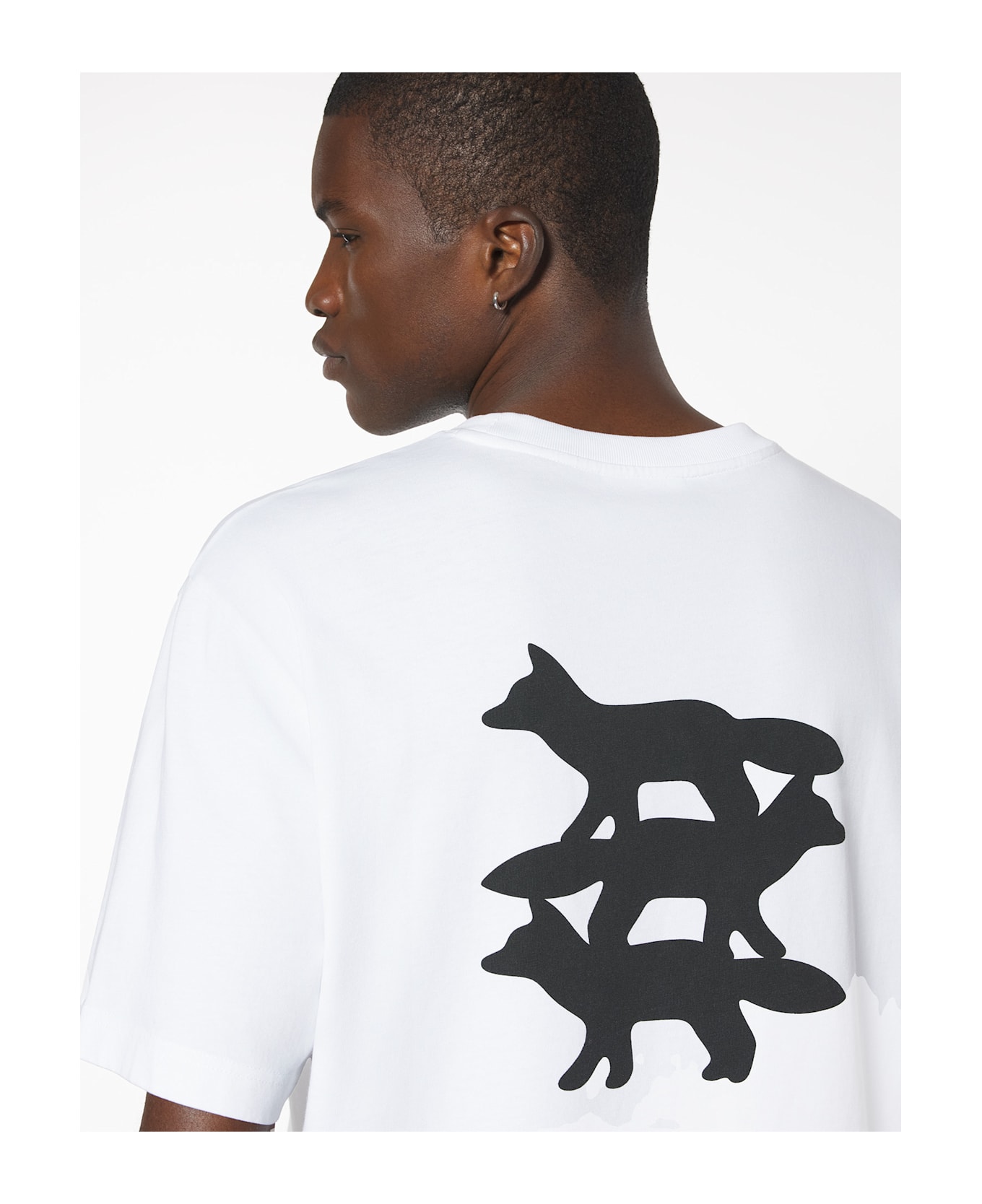 Maison Kitsuné Stunt Fox Oversize Tee Shirt - White