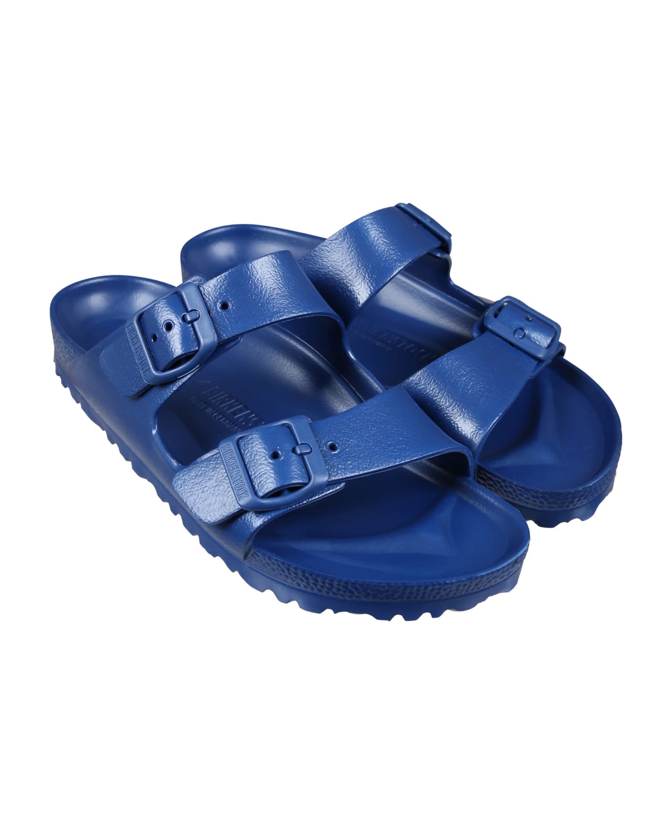 Birkenstock Blue Slippers Arizona Eva For Kids With Logo - Beige