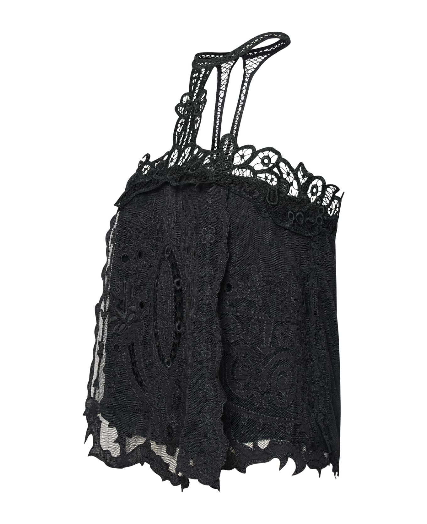 Isabel Marant 'vannel' Black Cotton Blend Top - Black