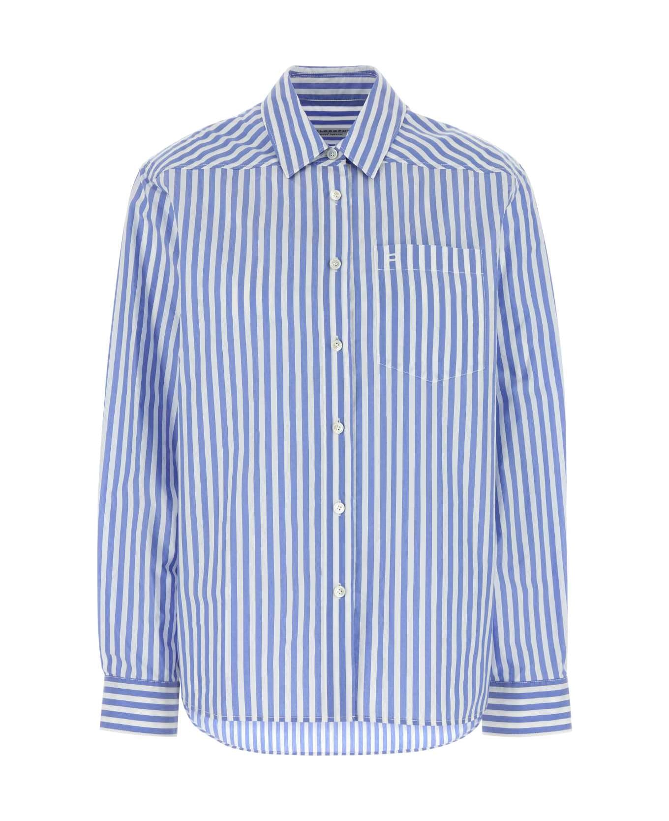 Philosophy di Lorenzo Serafini Embroidered Poplin Shirt - FANTASIABLU