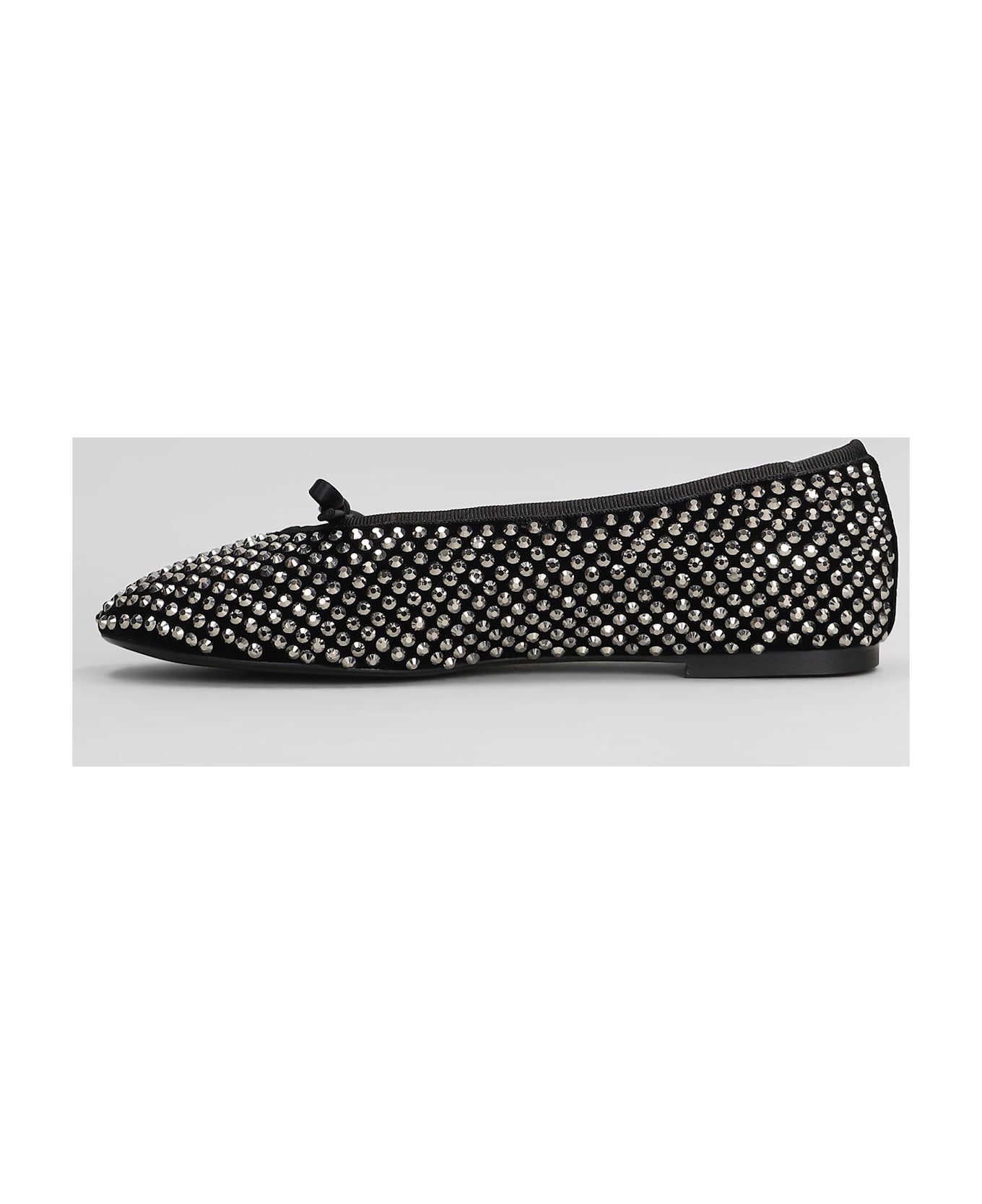 Lola Cruz Ballet Flats In Black Suede - black