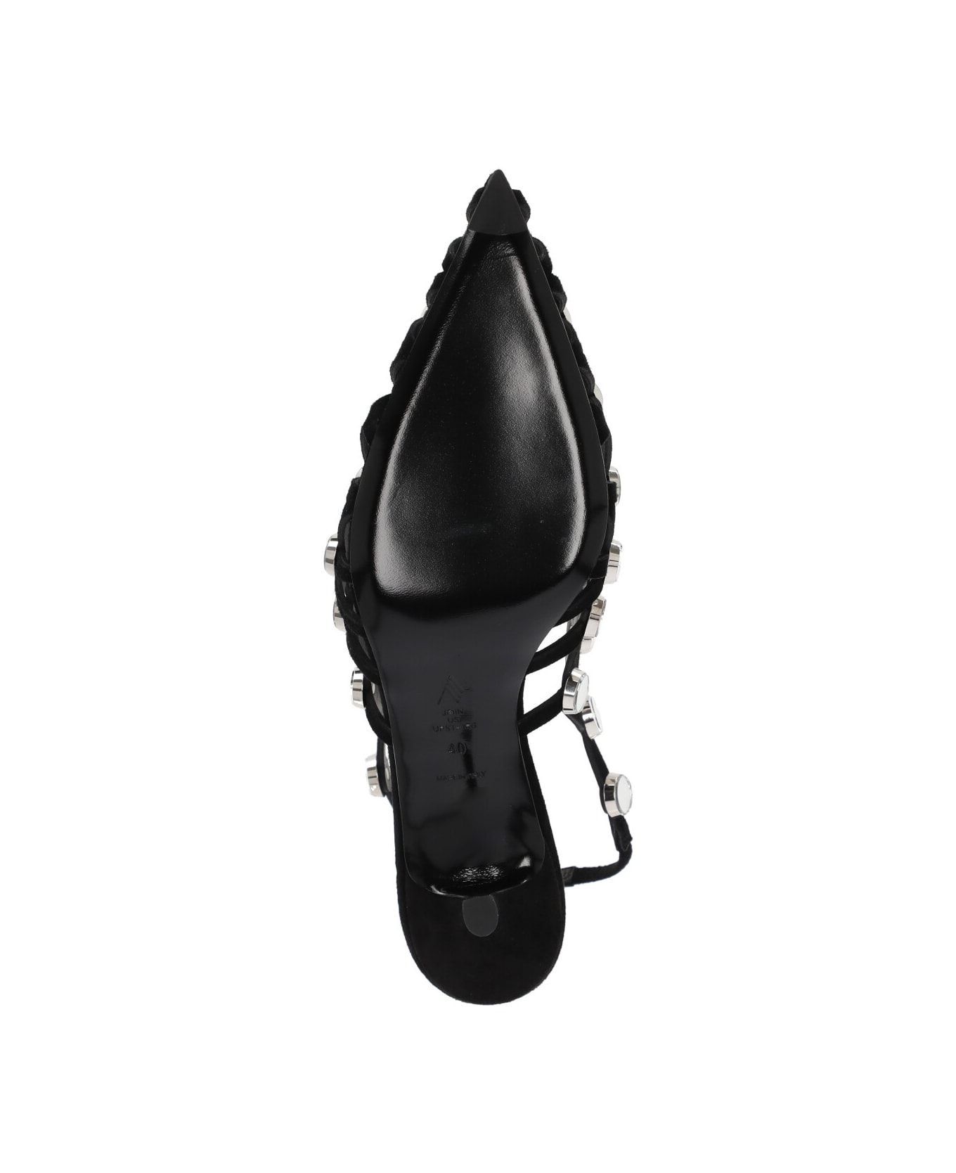 The Attico Grid Slingback - Black