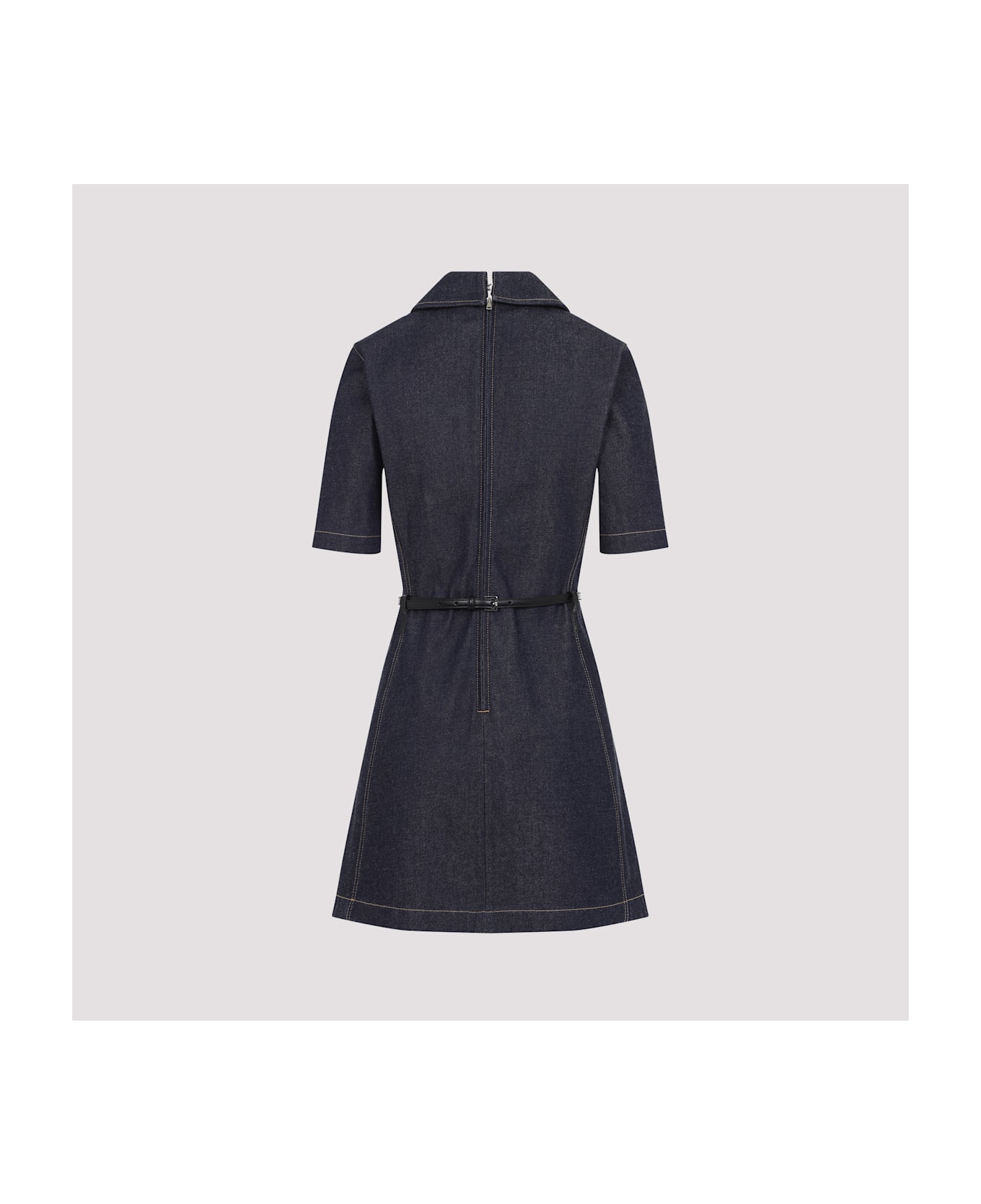 Gucci Denim Mini Dress With Horsebit - Dark Blue